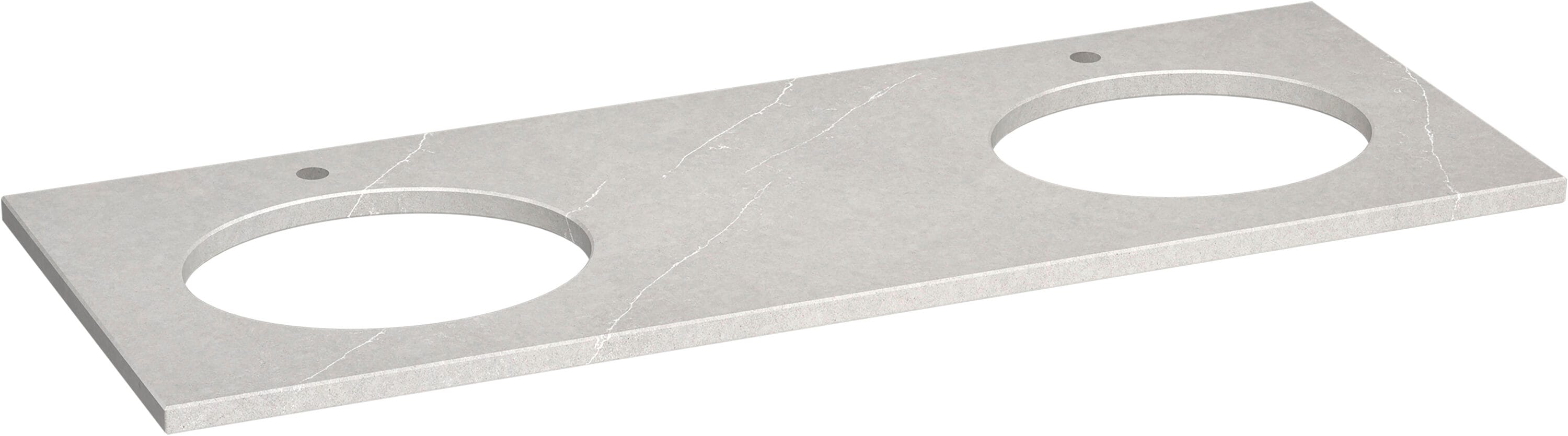 KOHLER 28256-ESR Silestone 61-Inches x 22.44-Inches Eternal Serena Quartz Undermount Double sink 2-Hole Bathroom Vanity Top