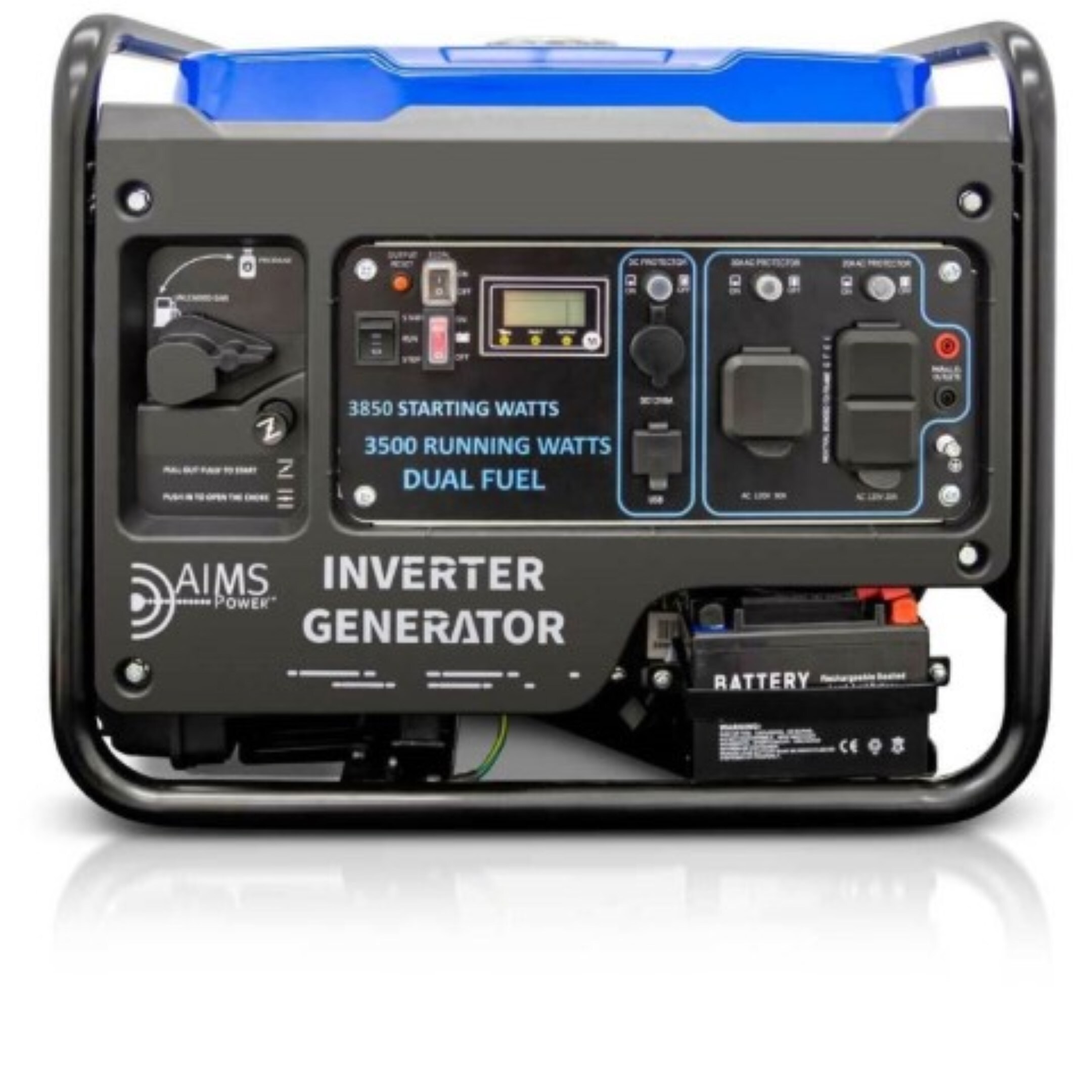 AIMS Power GEN3850W120VD AIMS 1-Watt Dual Fuel (Gasoline/Propane) Inverter Generator