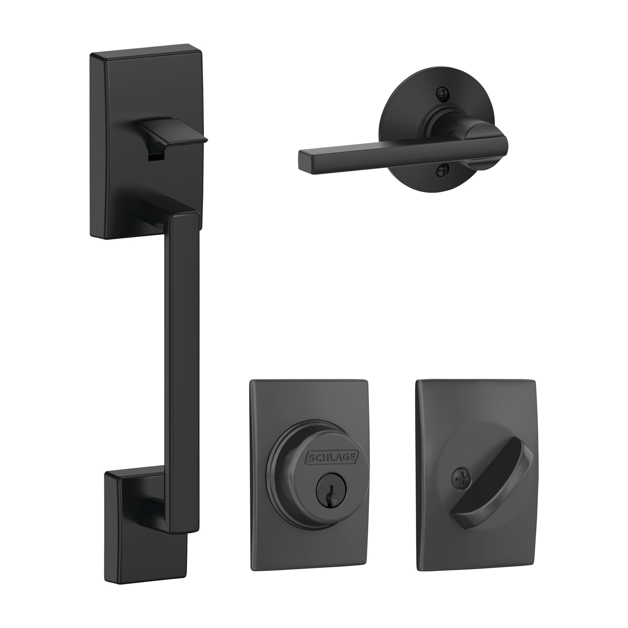 Shop Schlage Century With Latitude Handle Matte Black Deadbolt And ...