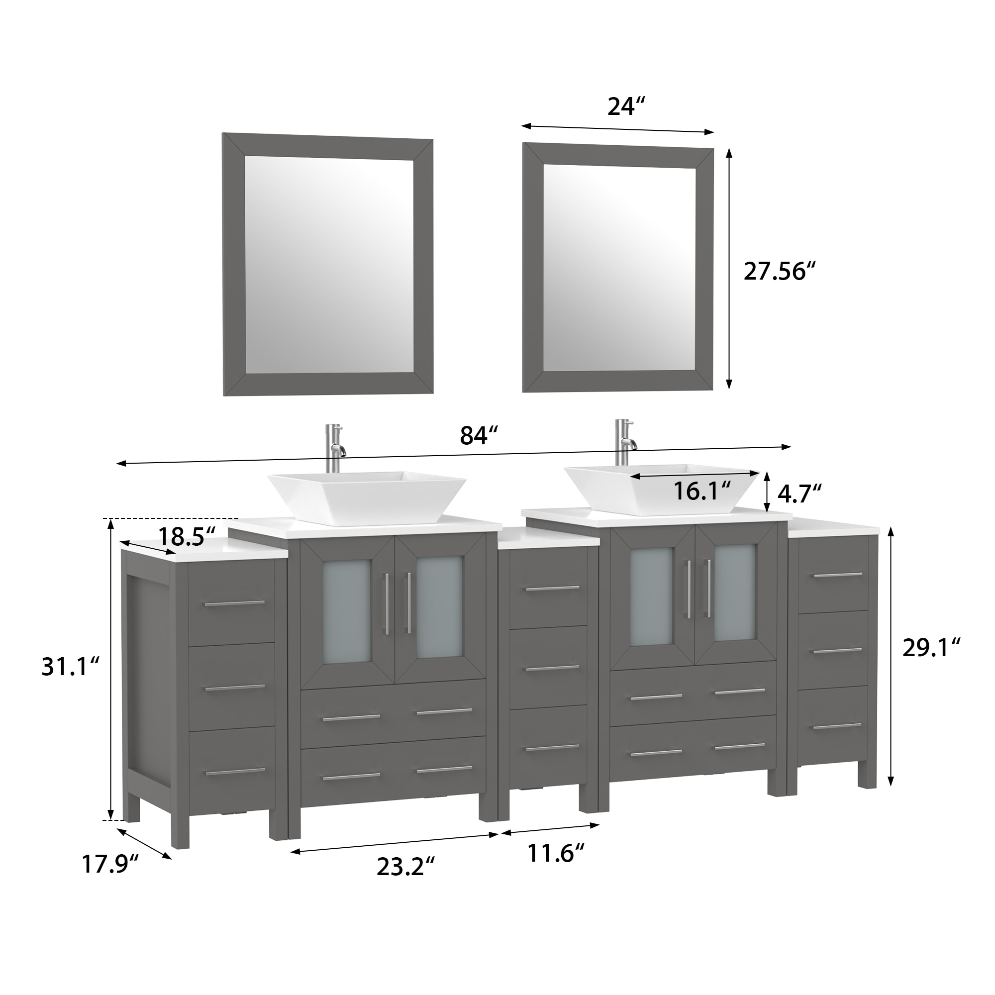Vanity Art VA3124-84G Bath-Vanity-Combo - View #12
