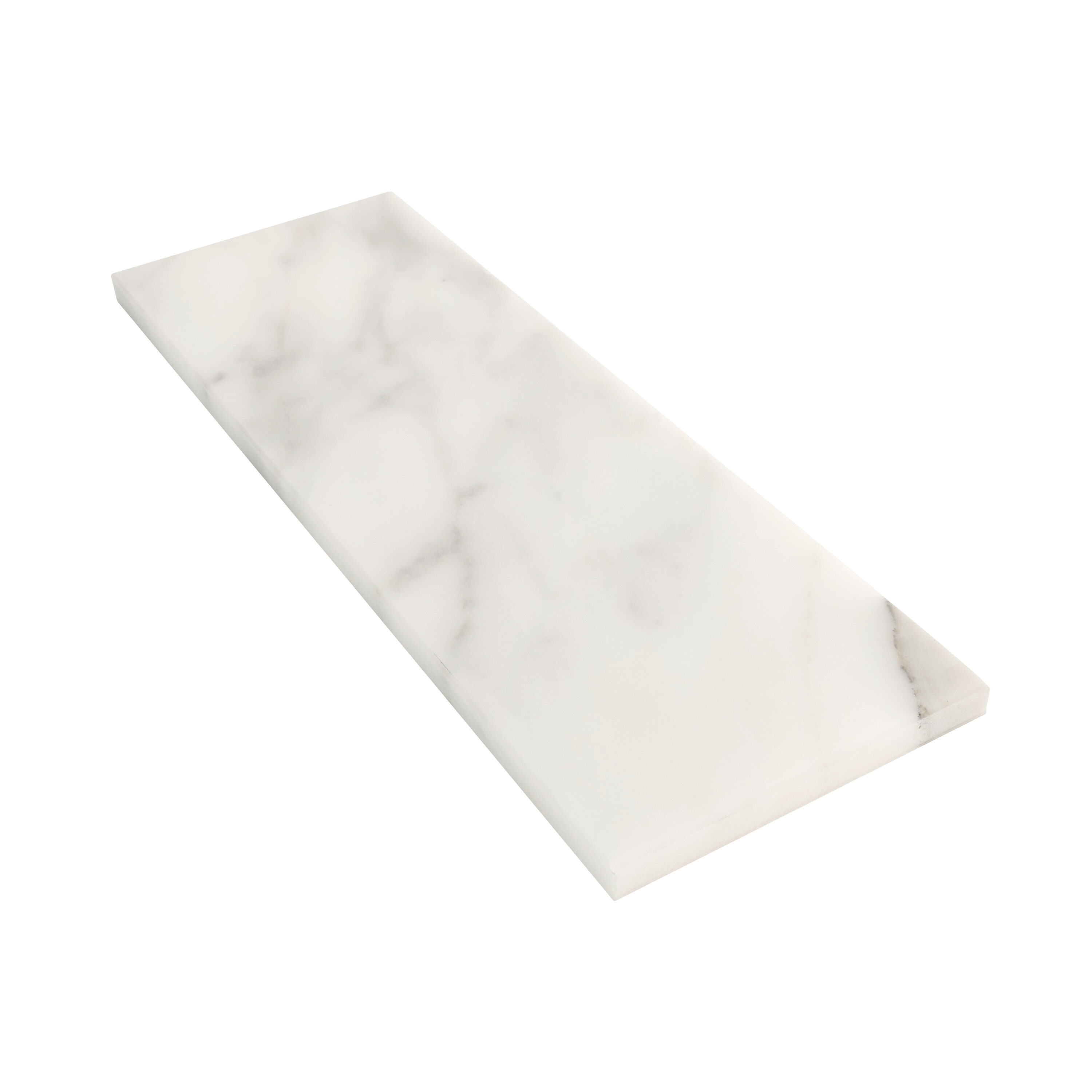 4" x 12" White Marble Look Subway Tile