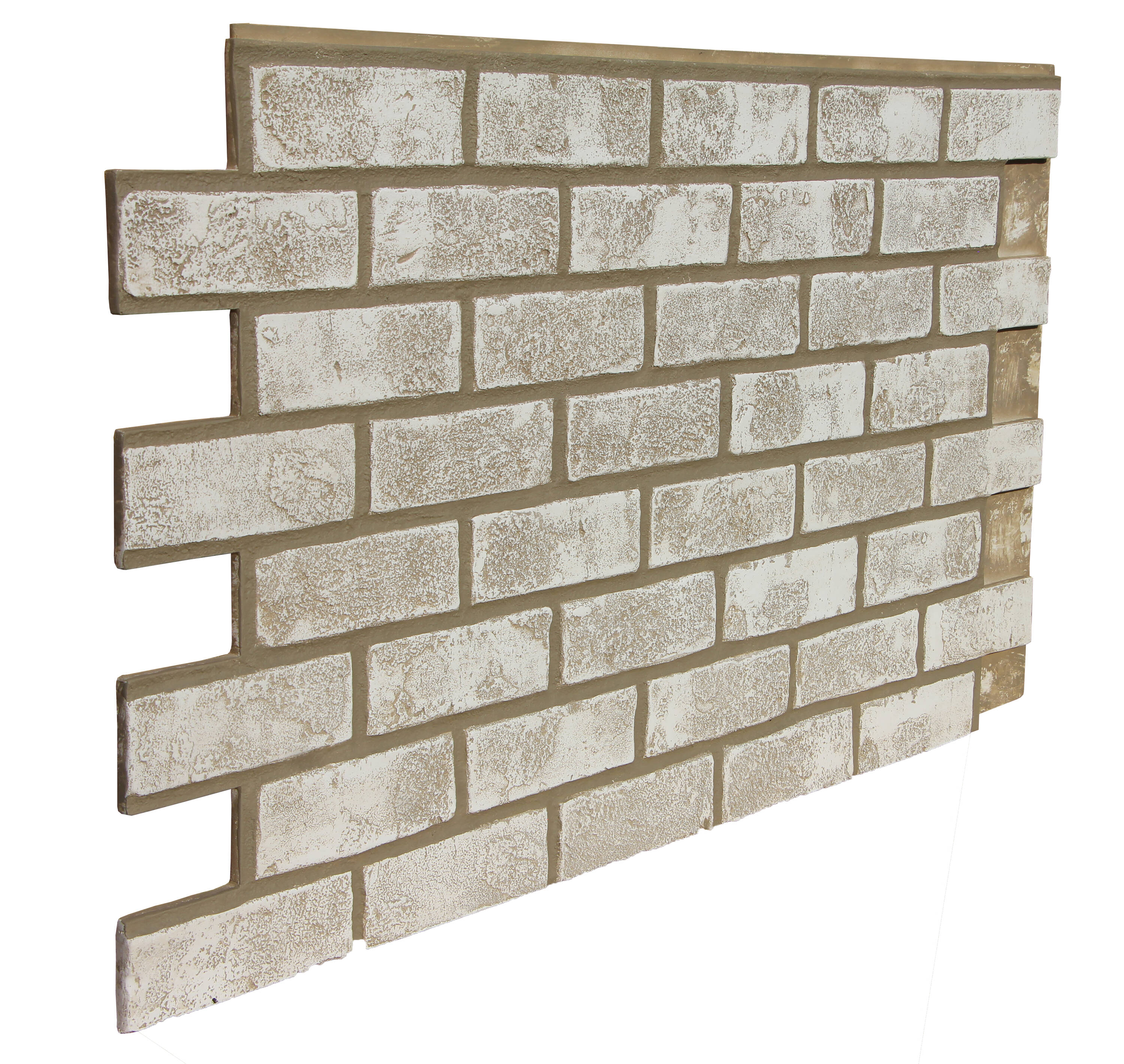 Tritan BP AB-4323-SCM Faux Aged Brick Panel 47.5-in x 23-in Scotched Cream Brick Veneer Panel 6.9-sq ft