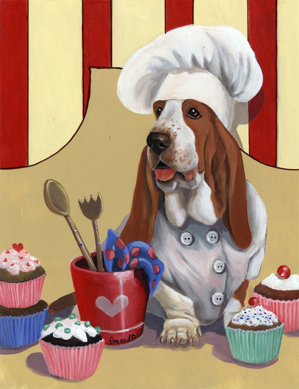 Precious Pet Paintings Basset Hound 2.33-ft W x 3.33-ft H Celebration ...