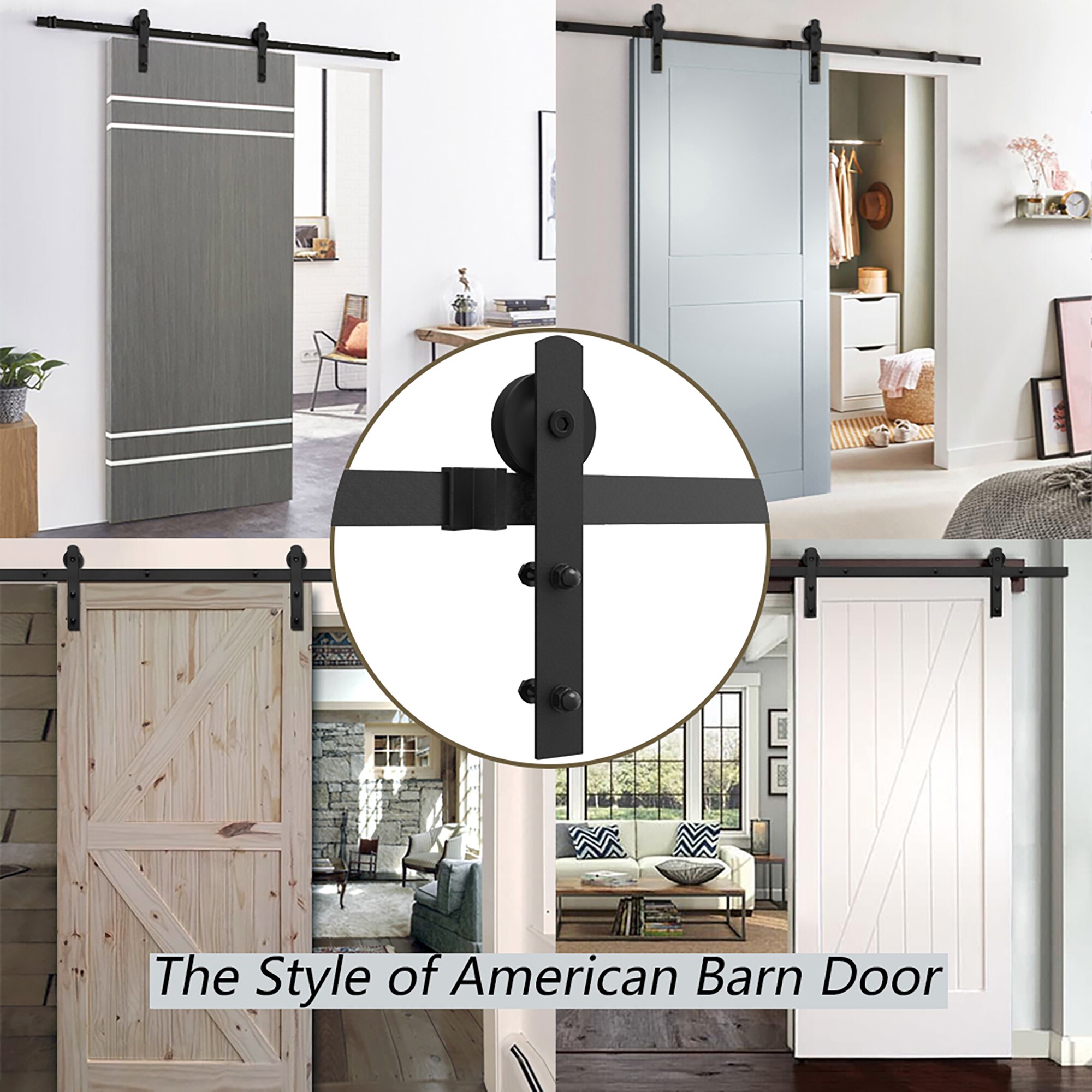 Clihome X0029GCZKH-LTC Barn-Door-Roller-Kits - View #3