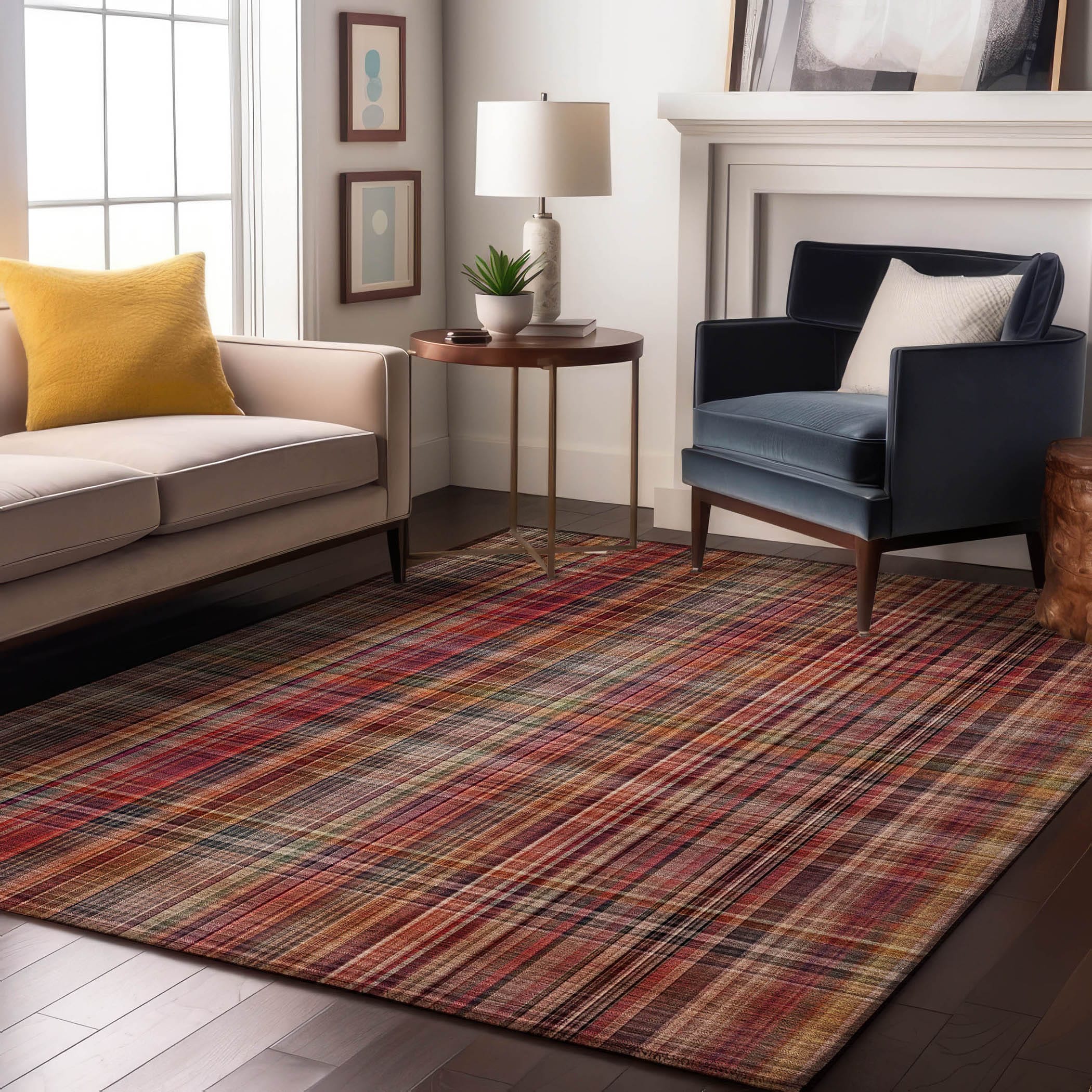 Addison Rugs AMF503PP5X8 Mayfield AMF503PP 5 x 7 (ft) Loomed Polyester Purple Rectangular Indoor Abstract Machine washable Area rug