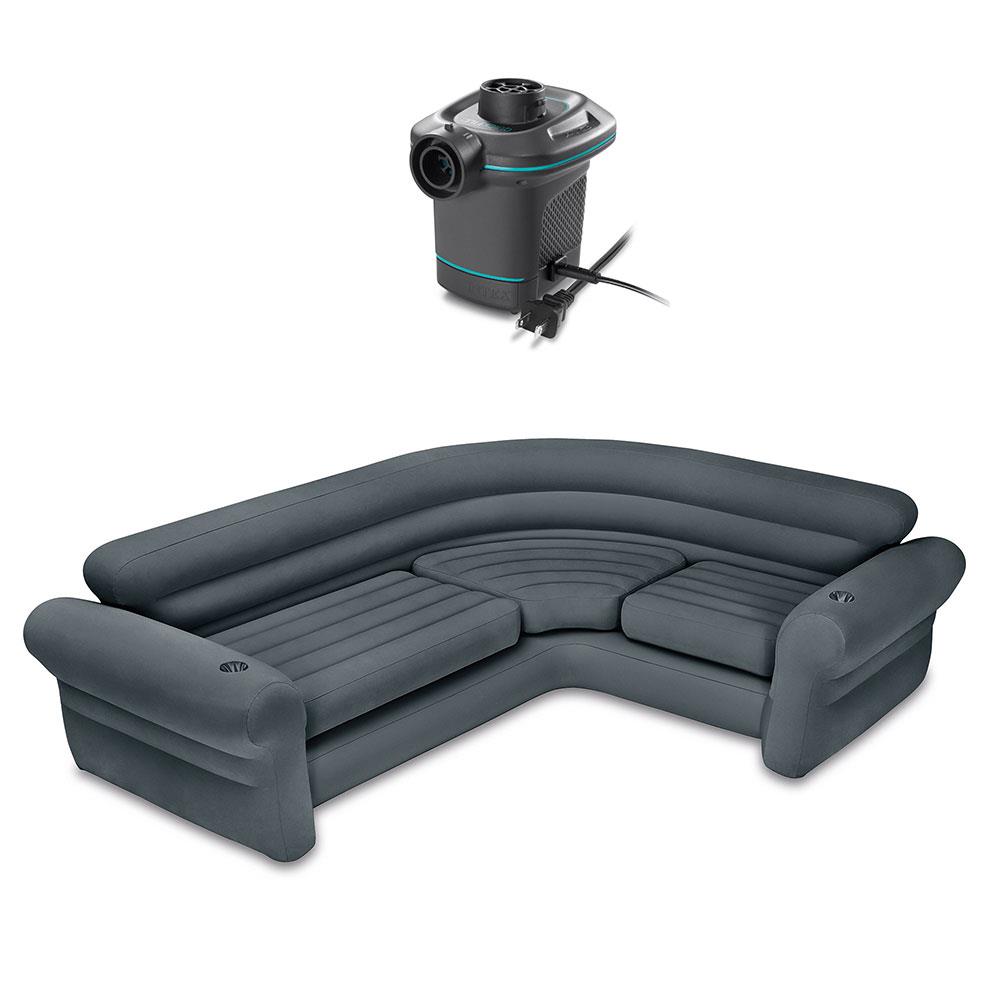 easy carry Navy Blue Kowez Inflatable Lounger Navy Blue air sofa portable sofa 