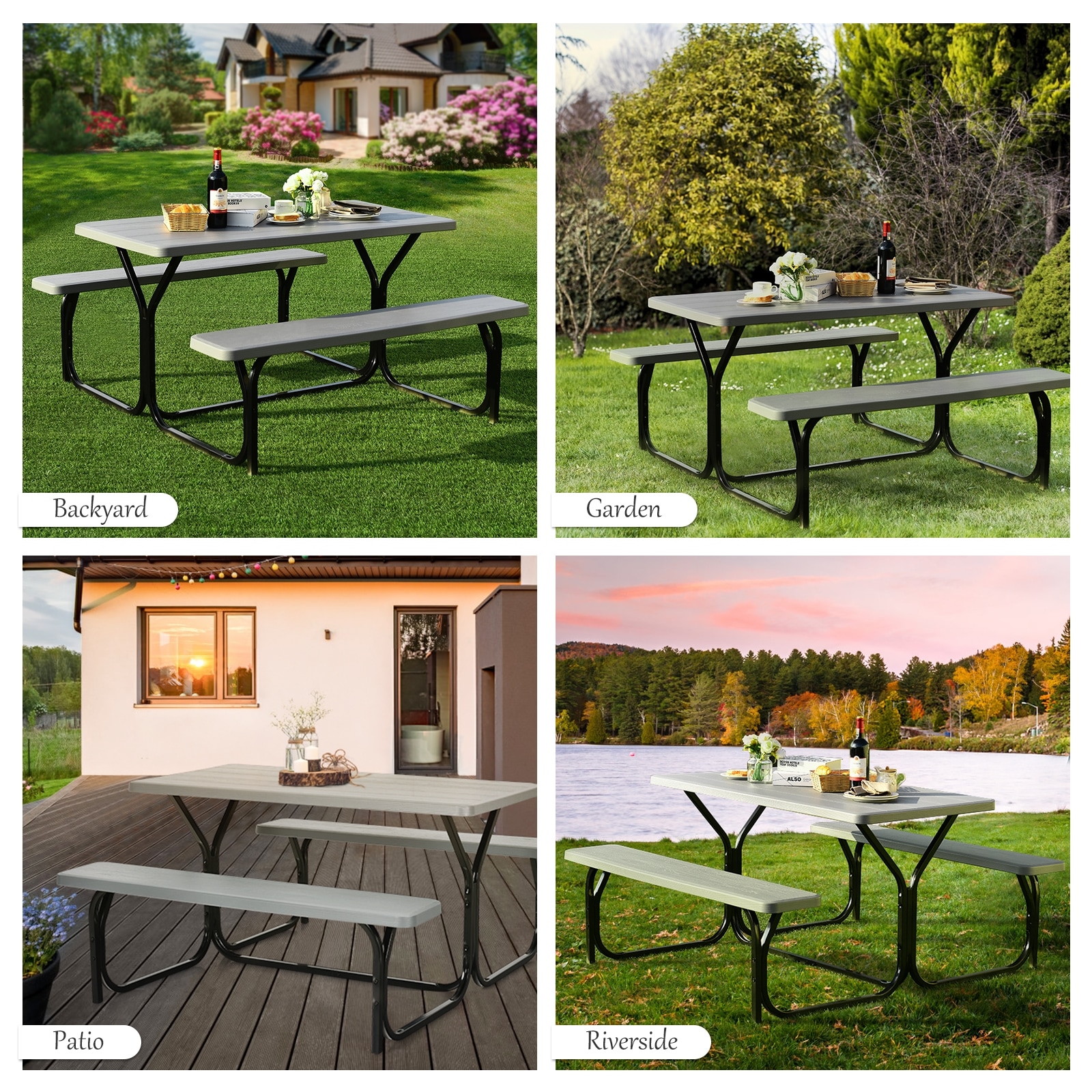 WELLFOR DOG3499GR Picnic-Tables - View #7