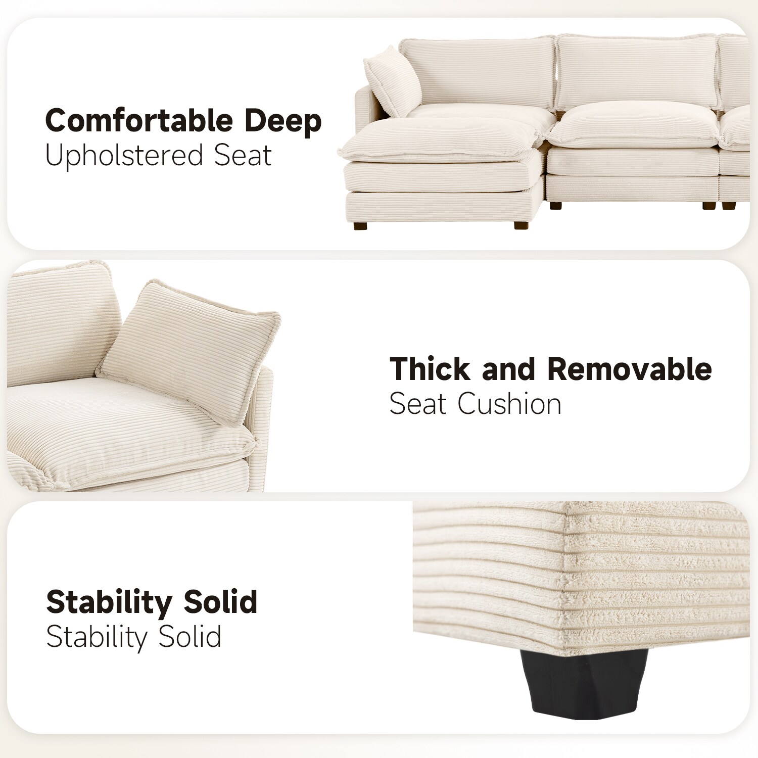 JEAREY JE-XNELD-3-BE Sofas-Loveseats - View #10