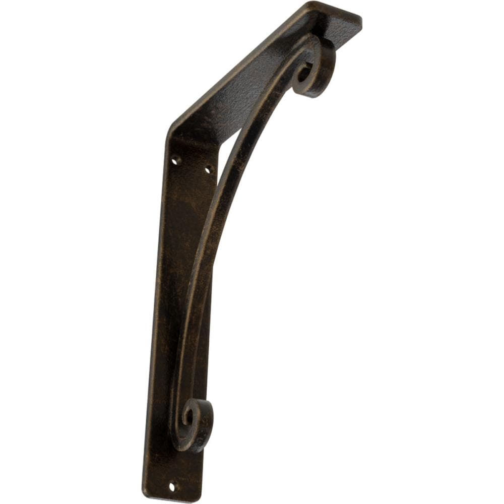 Ekena Millwork BKTM01X05X08SLEABS Legacy 5.5-in x 1.5-in x 8-in Antique brass Wrought iron Mounting bracket