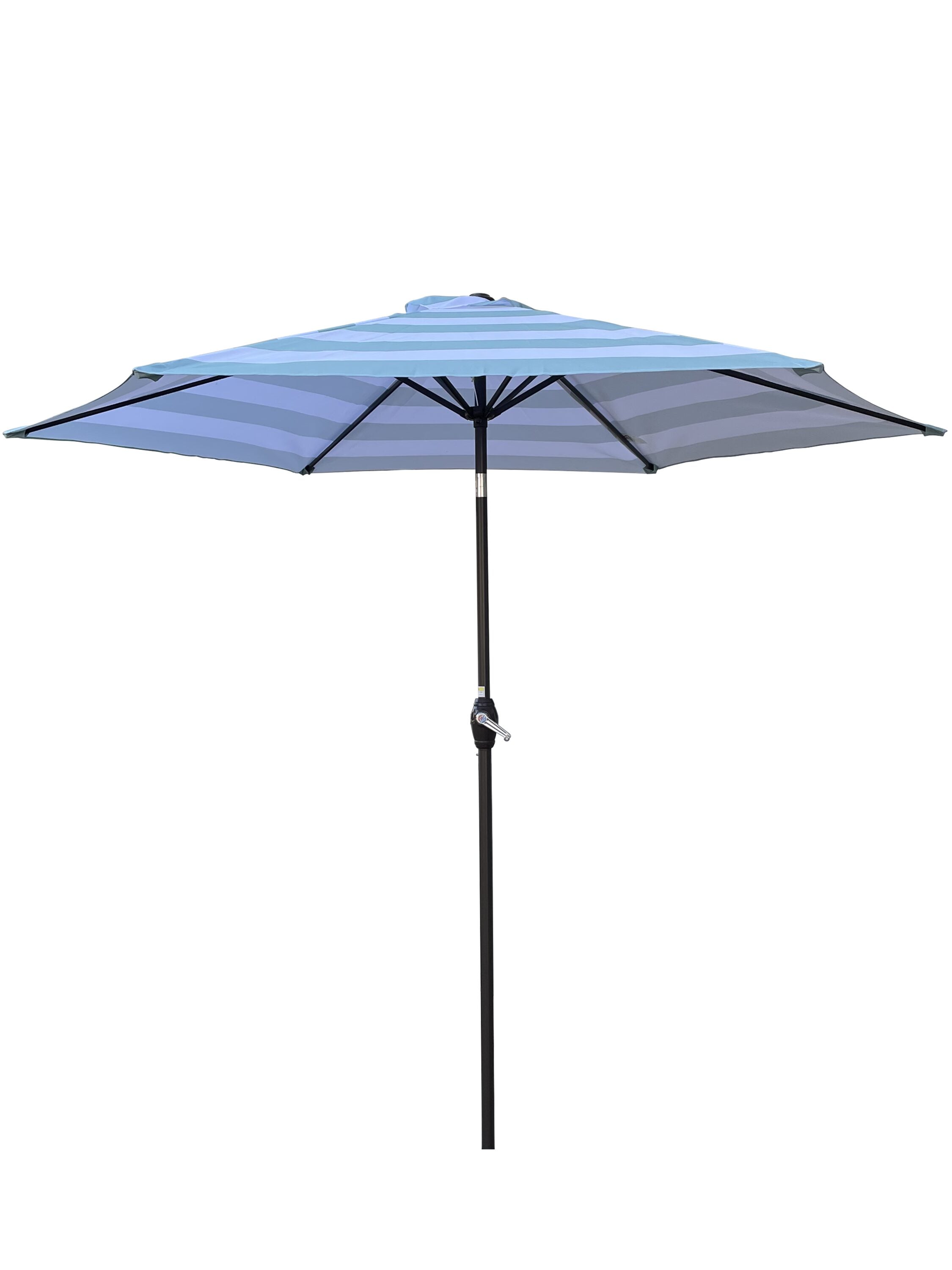 Kahomvis - 9-ft Steel Blue Crank Market Patio Umbrella