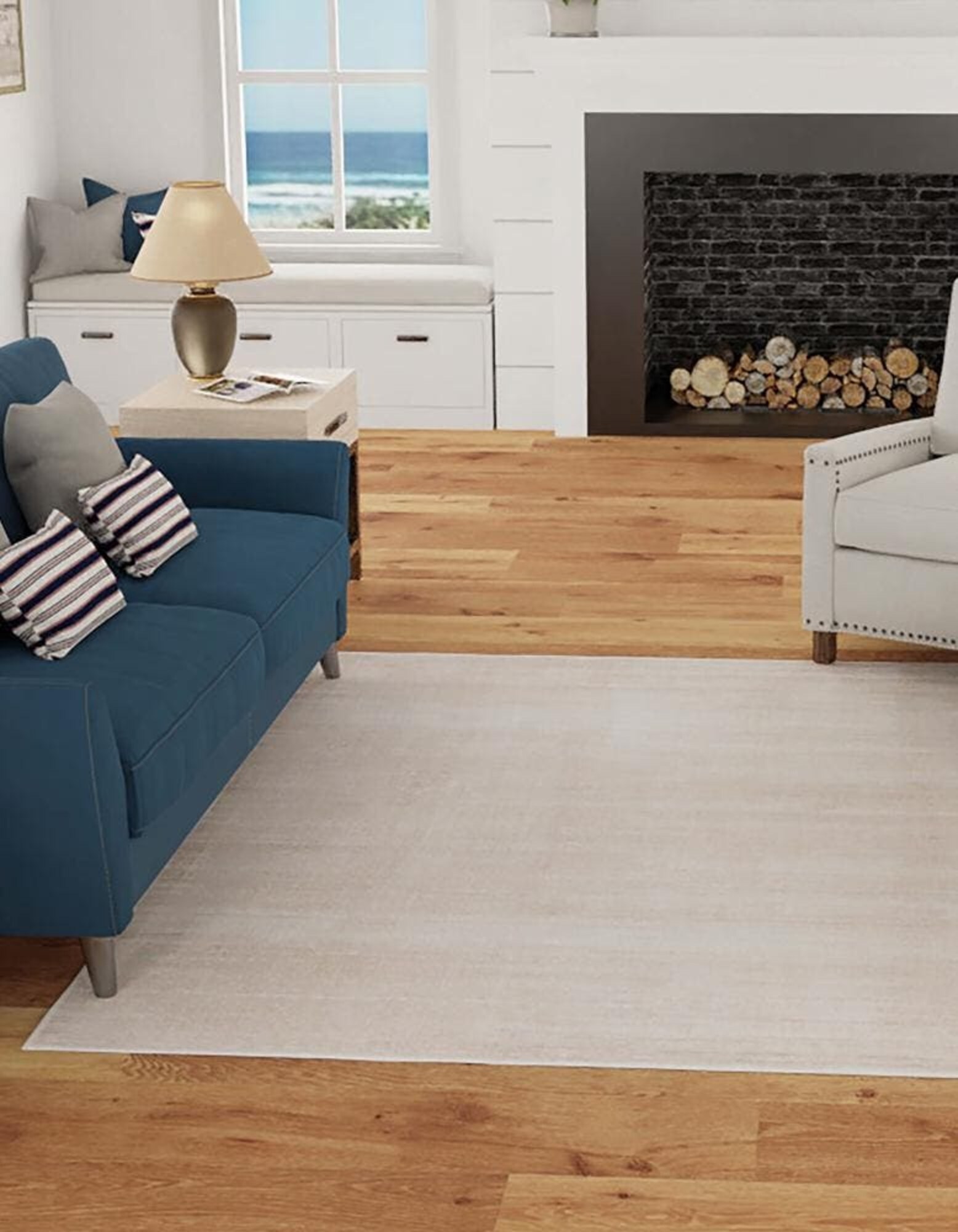 Unique Loom 3186783 Jill Zarin Uptown 8 x 8 (ft) Loomed Polypropylene Beige Square Indoor Solid Coastal Area rug