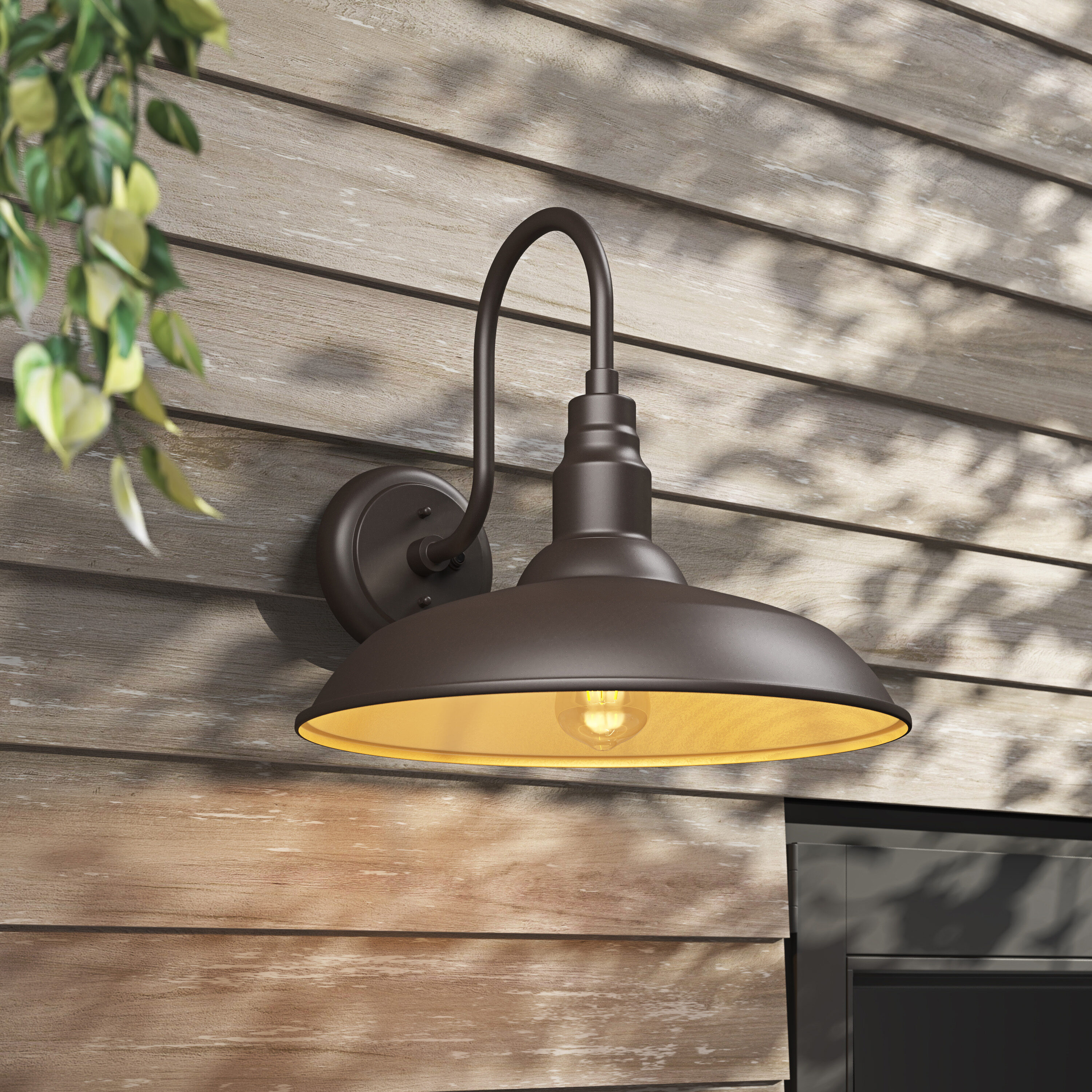 Aiwen 1-Light 14.17-in;; Outdoor Wall Light in the Outdoor Wall 