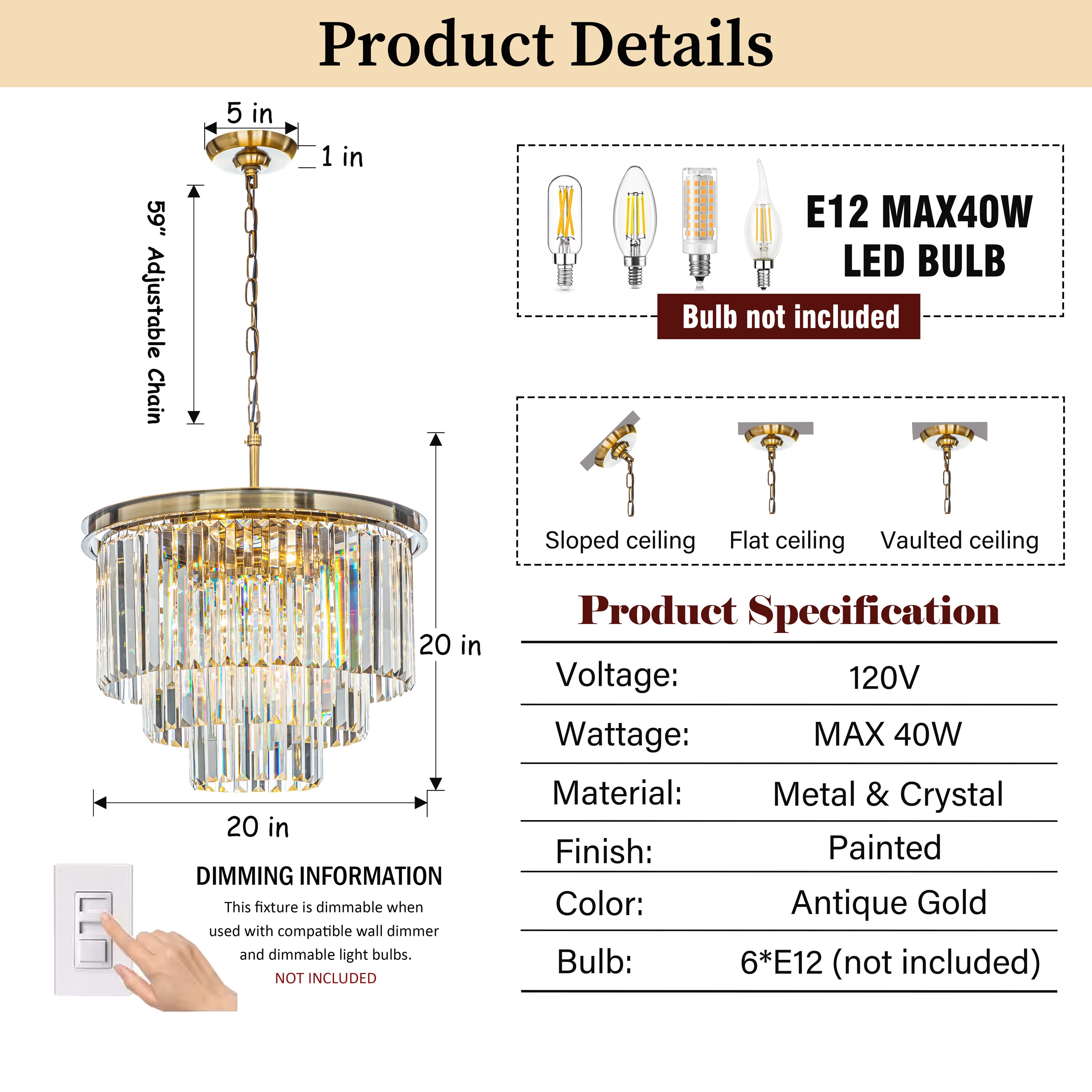 AloaDecor Lighting L7042D50AB08A b090015 - View #3