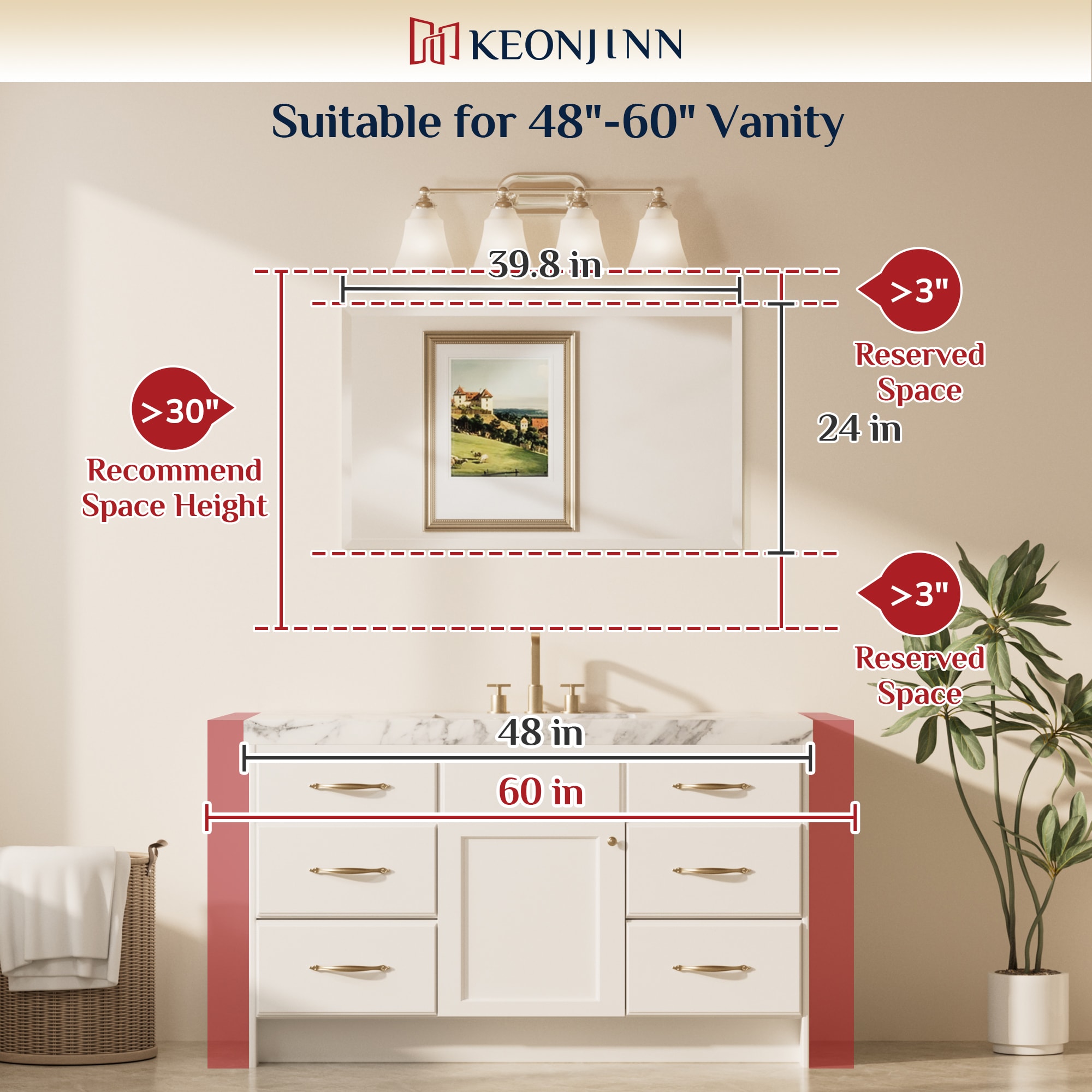 Keonjinn LW-WKJ-FJ-10161 Decor-Mirrors - View #3