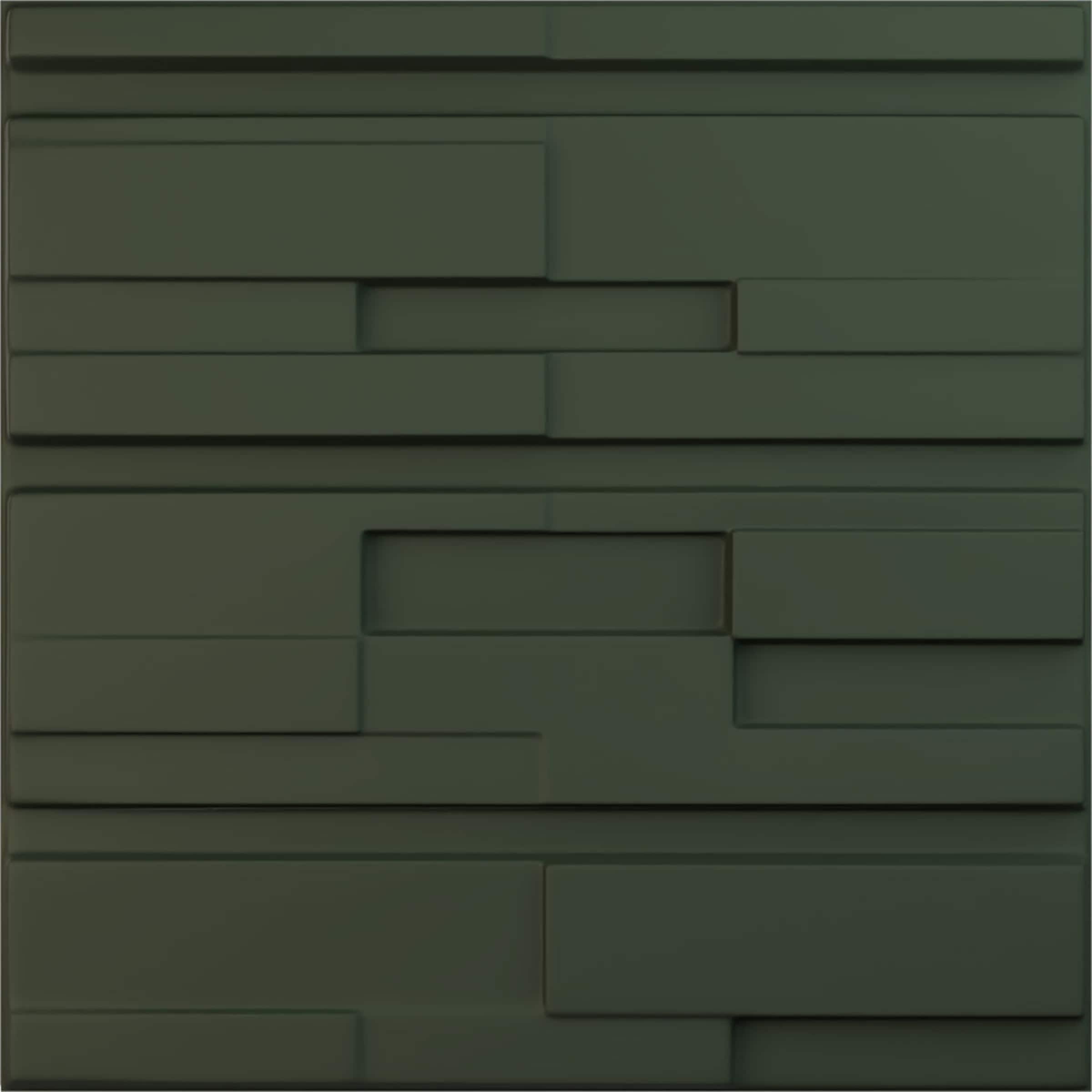 Ekena Millwork WP20X20OBGHC-CASE-12 19-5/8-in x 19-5/8-in Embossed Paintable/Stainable Green PVC Wall Panel ( 12 -Pack, Covers 32.04-sq ft )