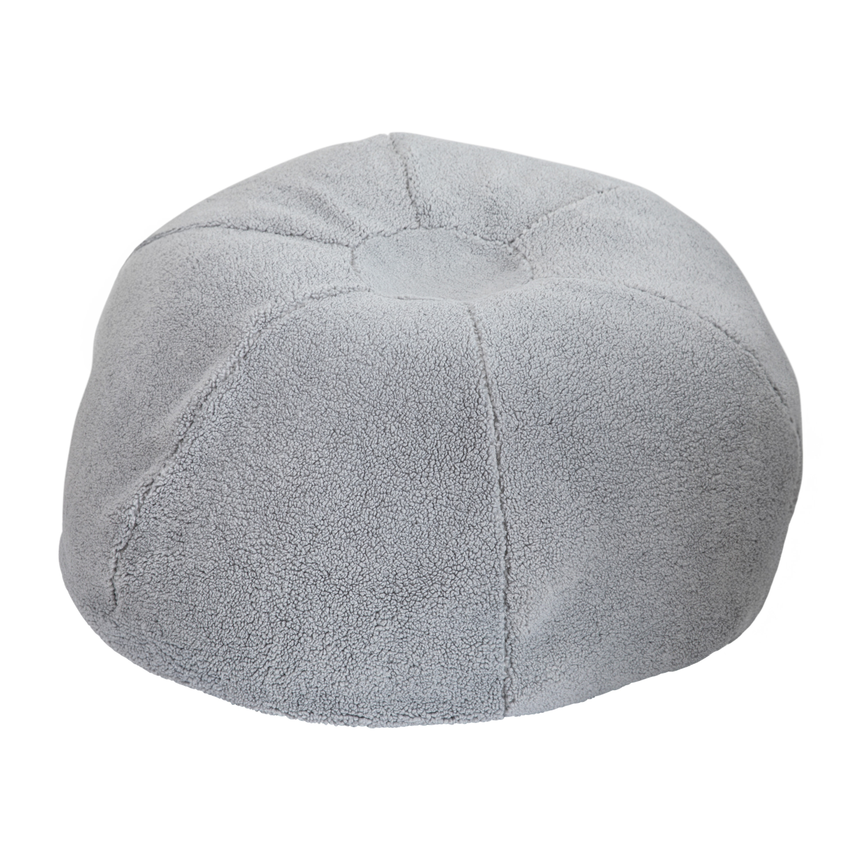 Flash Furniture 196861038945 Duncan Large Gray Faux Sherpa Refillable Bean Bag Chair for Kids and Teens