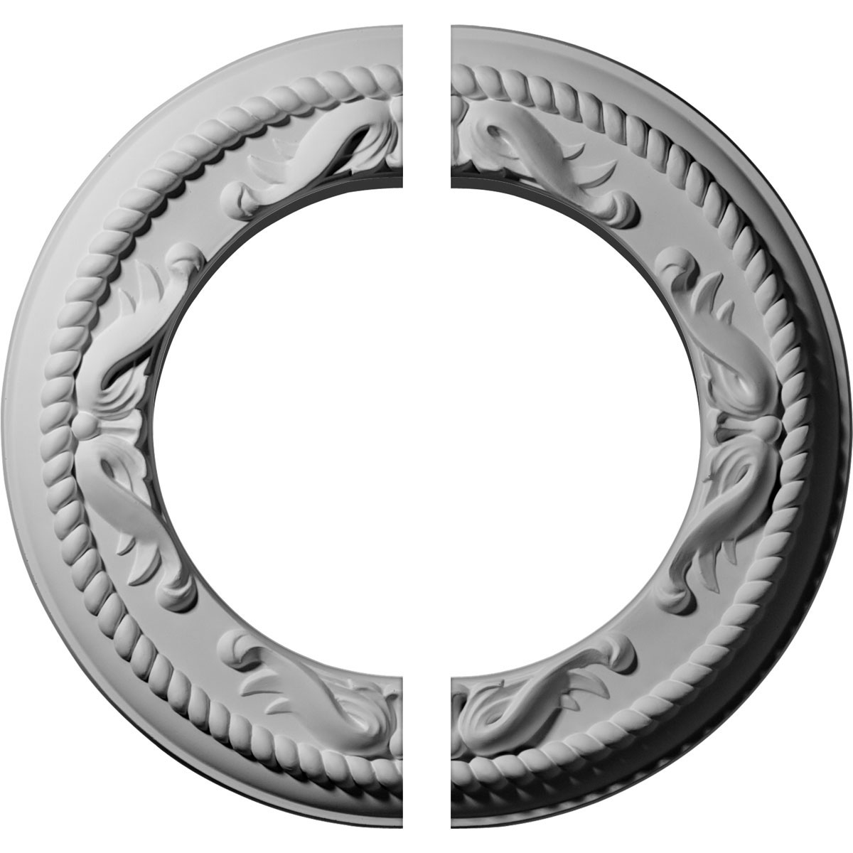 Ekena Millwork CM12ME2 Medway 12.25-in W x 12.25-in L Architectural White Polyurethane Split Ceiling Medallion