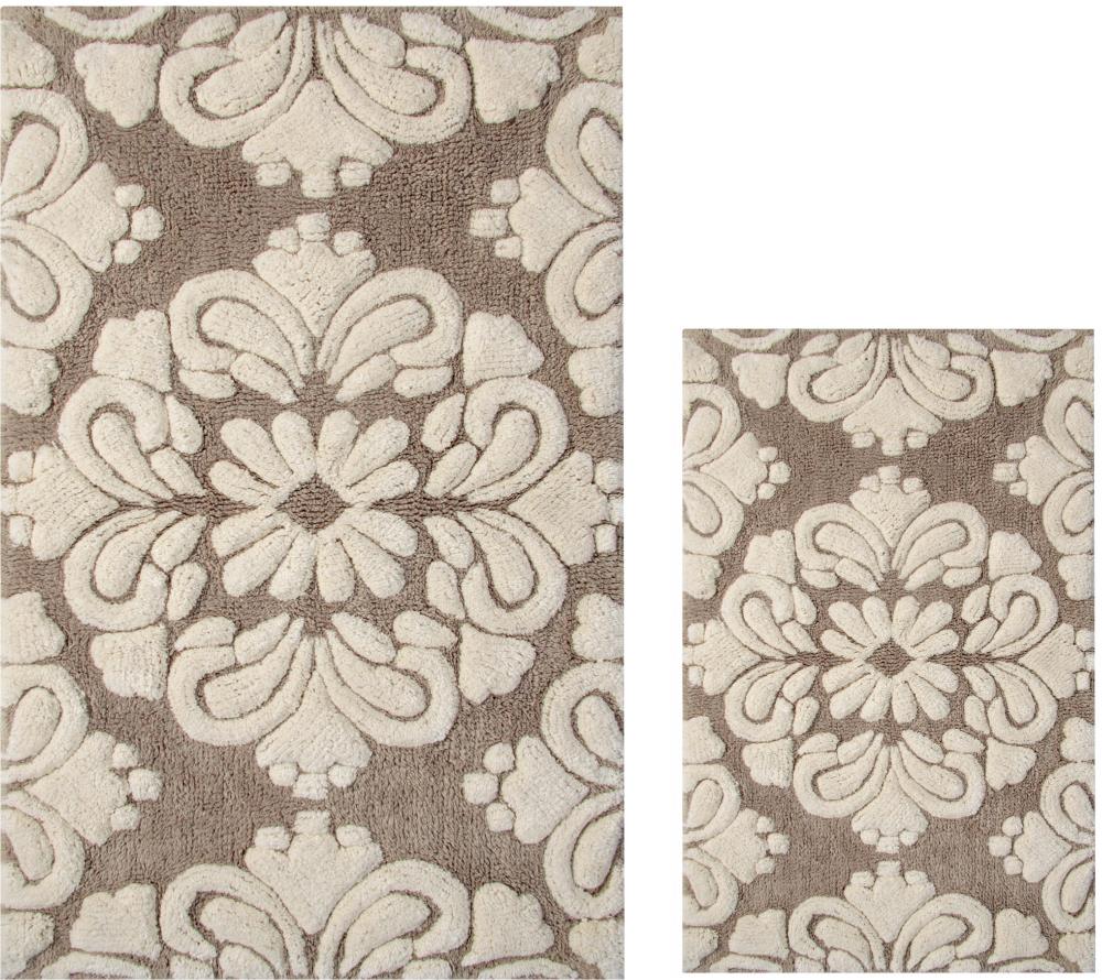 Better Trends Medallion Set 2pc Set Bath Rug 21-in x 34-in Beige/Natural  Cotton Bath Rug in the Bathroom Rugs & Mats department at