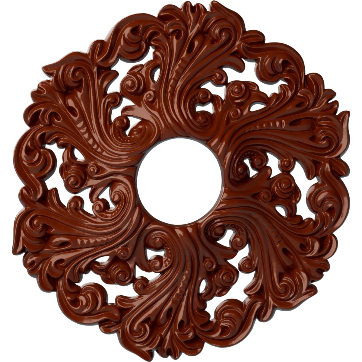 Ekena Millwork CM19ORFIF Orrington 19.625-in W x 19.625-in L Painted Firebrick Polyurethane Whole Ceiling Medallion
