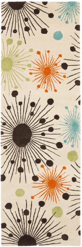 Safavieh SOH747A-28 Soho Mote 2 x 8 (ft) Tufted Wool Ivory/Multi Rectangular Indoor Abstract Runner rug
