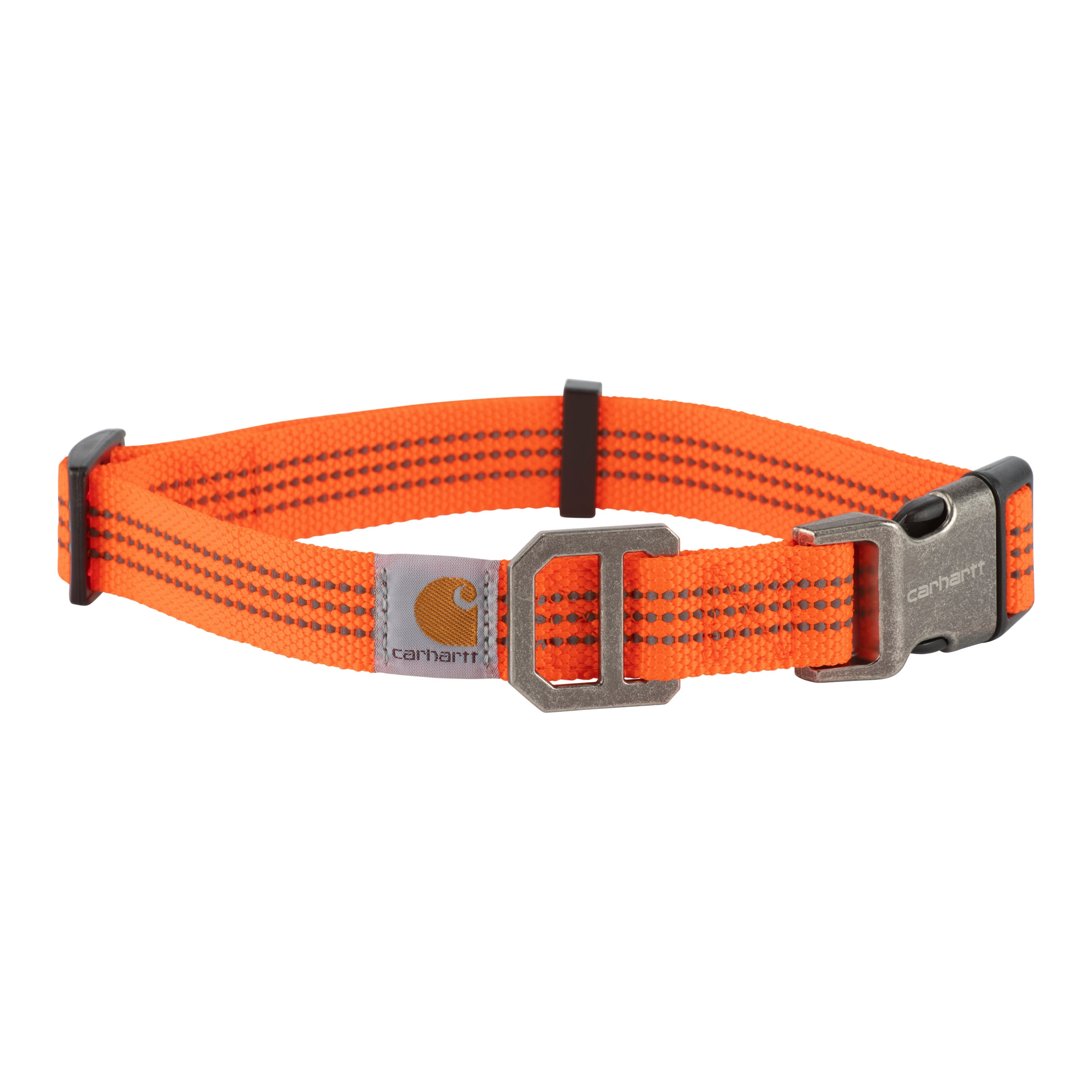 Carhartt P000034380104 Dog Collar Reflective Hunter Orange / Brushed Nickel Dog collar , Large