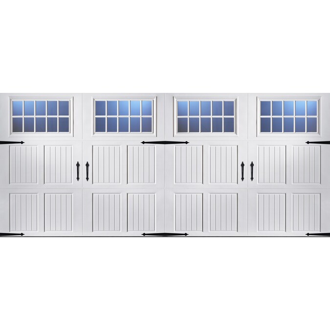 Insulated White Double Garage Door, Pella Garage Door Reviews