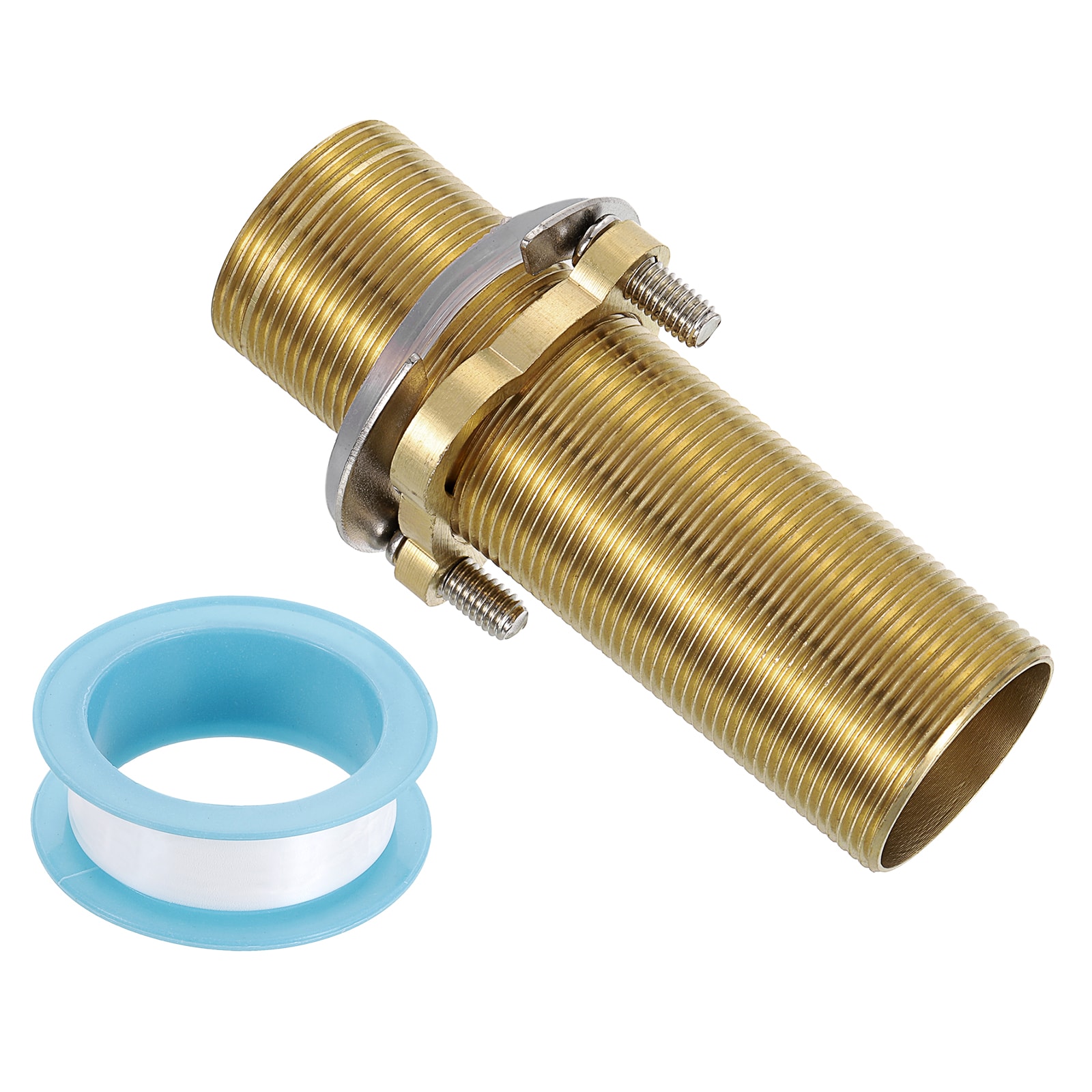 Unique Bargains - Faucet Mount Extension Shank 4inchx 1.25inch Brass Pipe Faucet Extension Nipple...