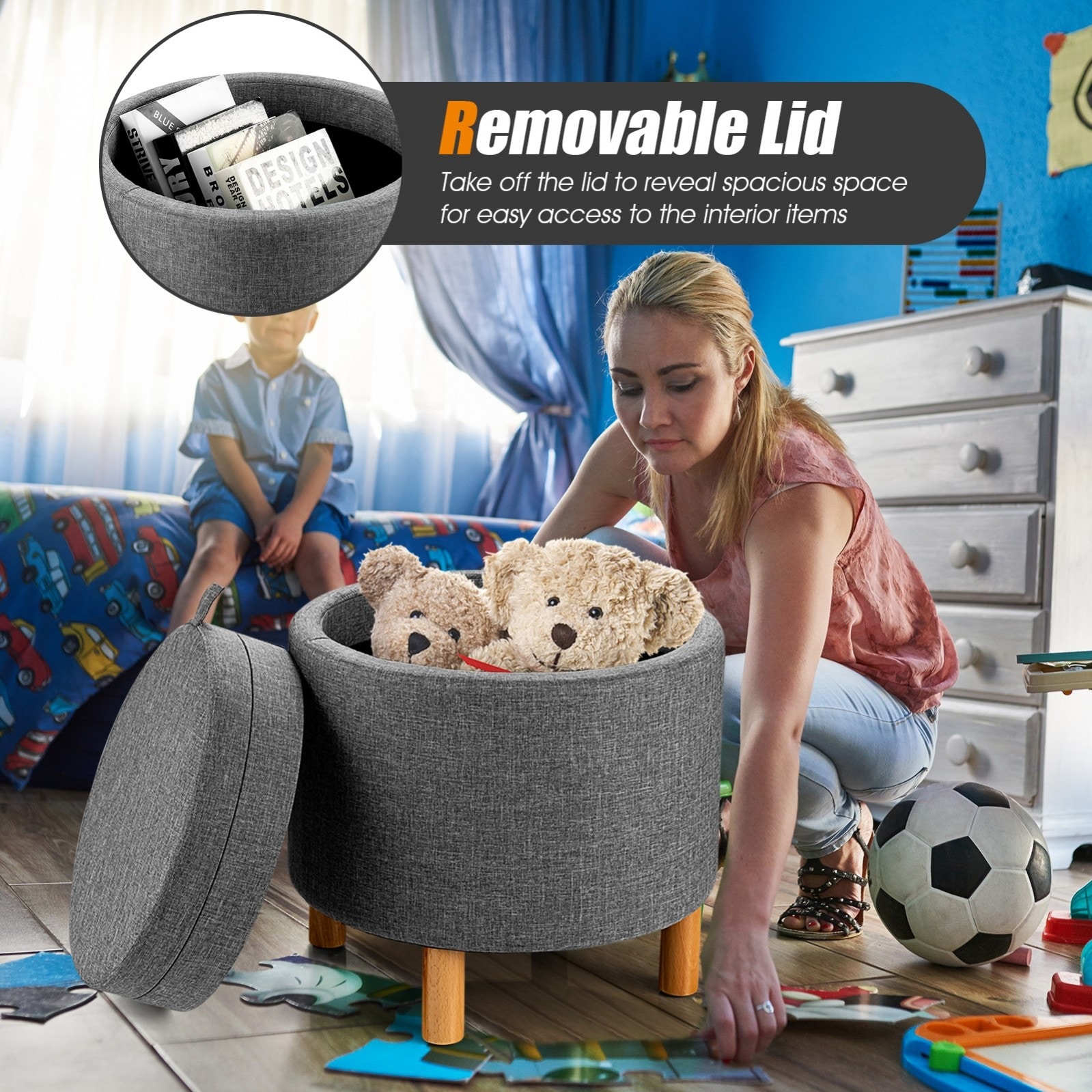 LIVIZA INS-10005GR Indoor-Ottomans - View #5