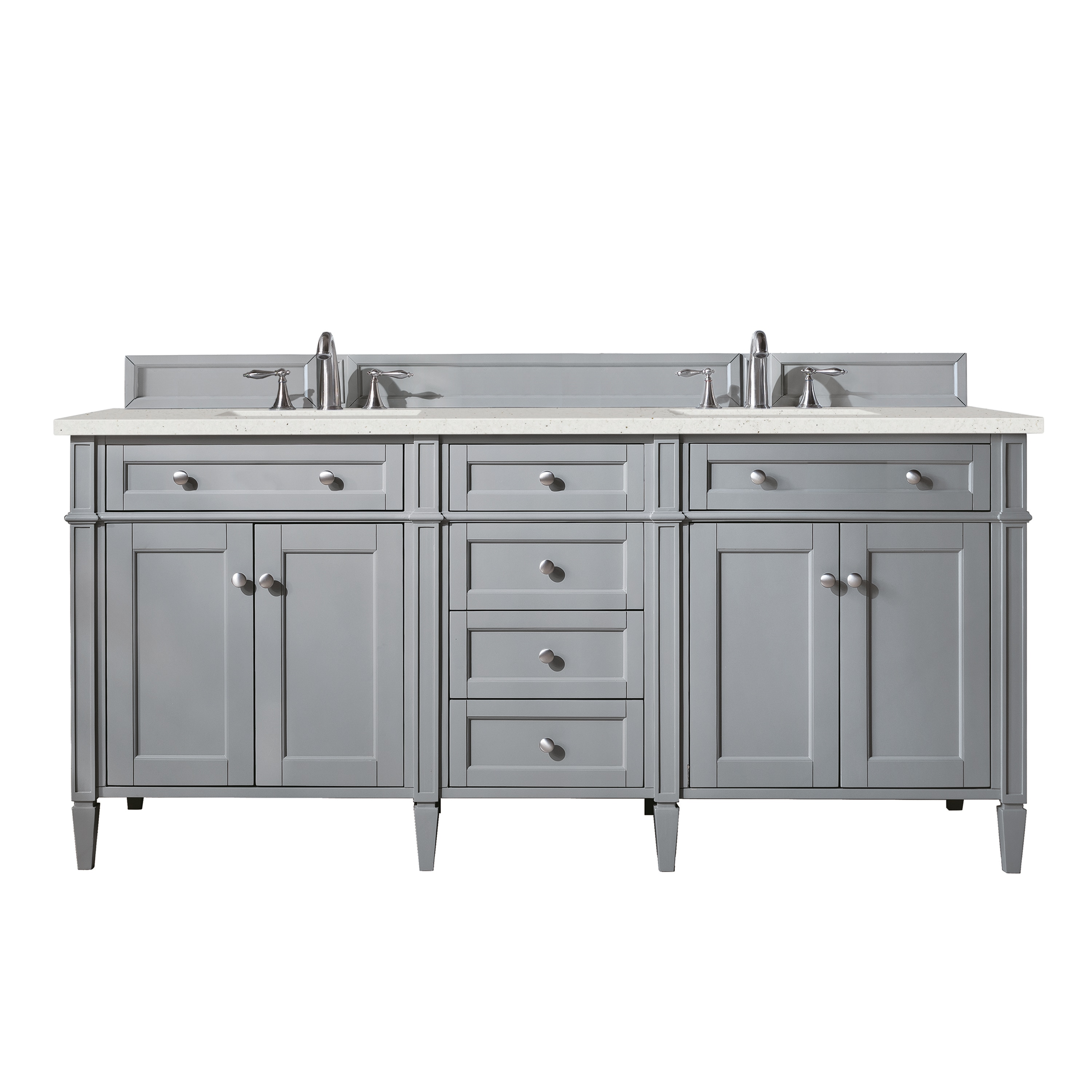 James Martin Vanities 650-V72-UGR-3LDL Brittany 72-in Urban Gray Undermount Double Sink Bathroom Vanity with Lime Delight Quartz Top