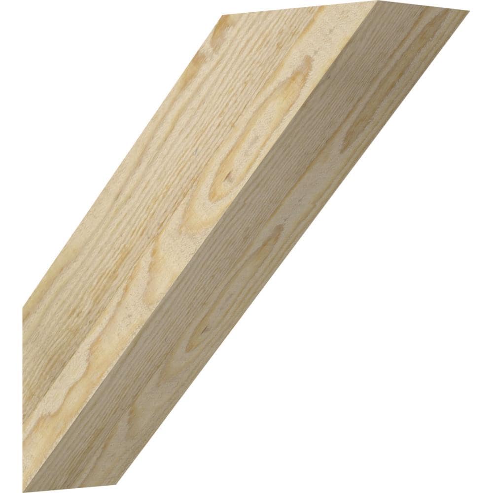 Ekena Millwork BRC04X14X14TRA00RDF 4-in x 14-in x 14-in Douglas Fir Unfinished Wood Traditional Rough Sawn Knee Brace