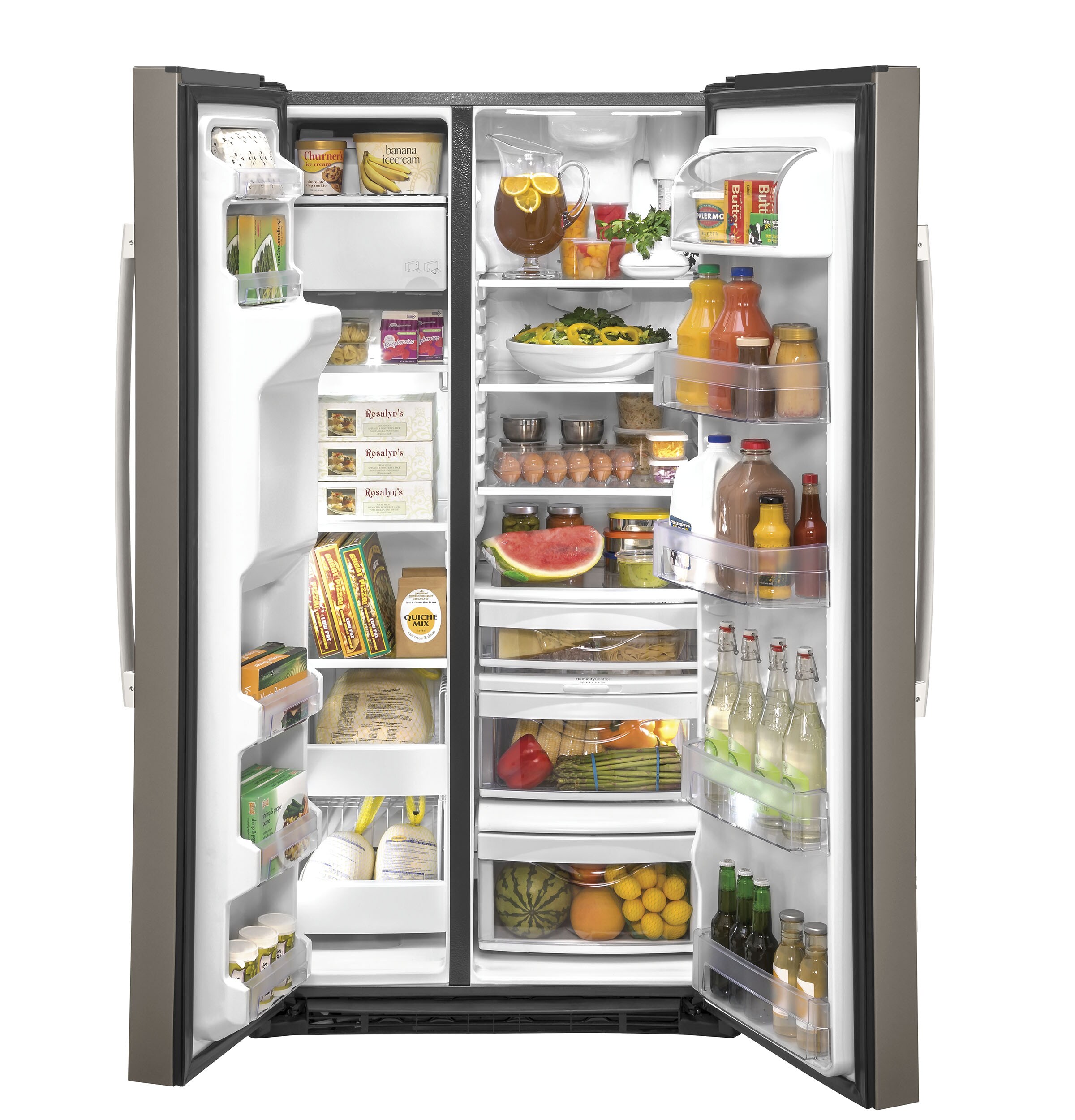 GE 21.8-cu ft Counter-depth Side-by-Side Refrigerator with Ice