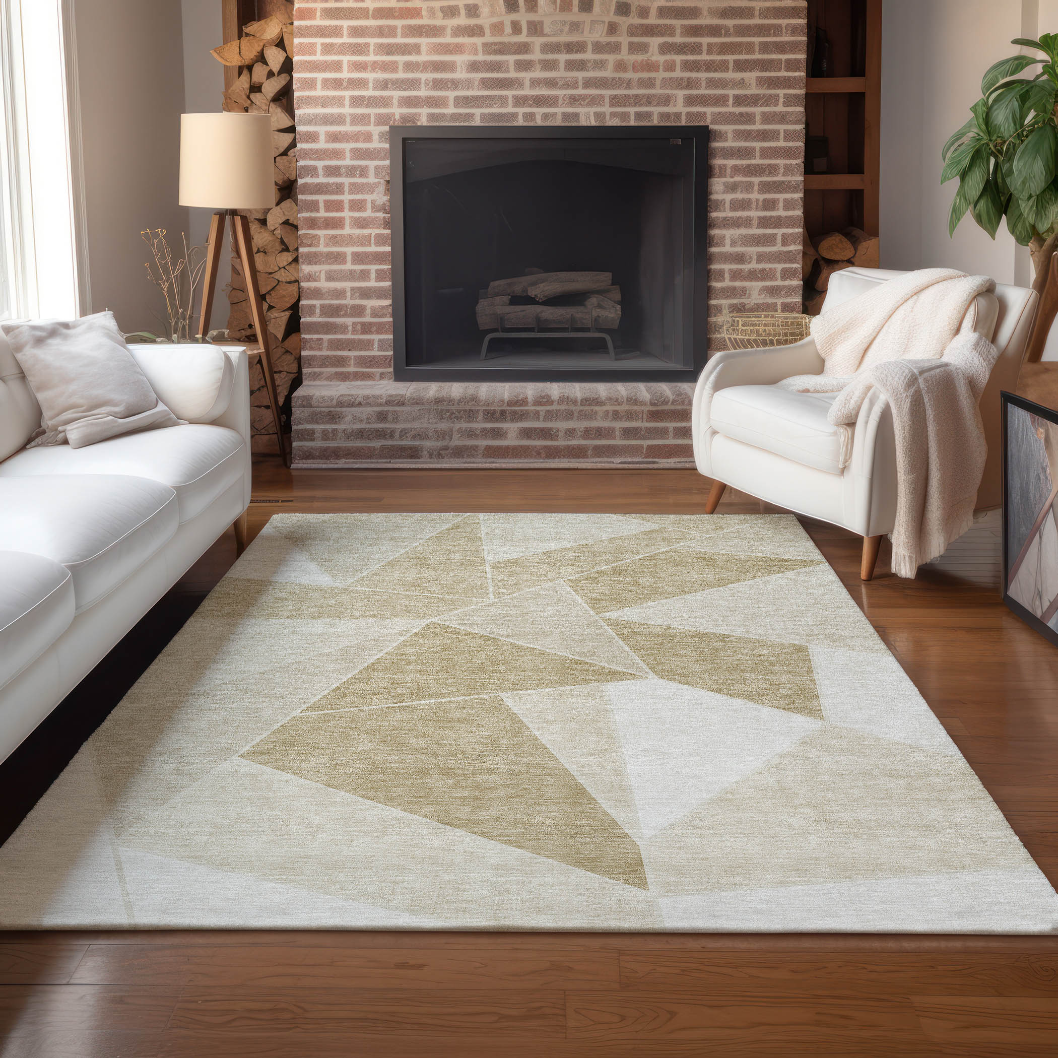 Addison Rugs ACN636BG8X10 Chantille ACN636BG 8 x 10 (ft) Polyester Beige Rectangular Indoor/Outdoor Geometric Machine washable Area rug