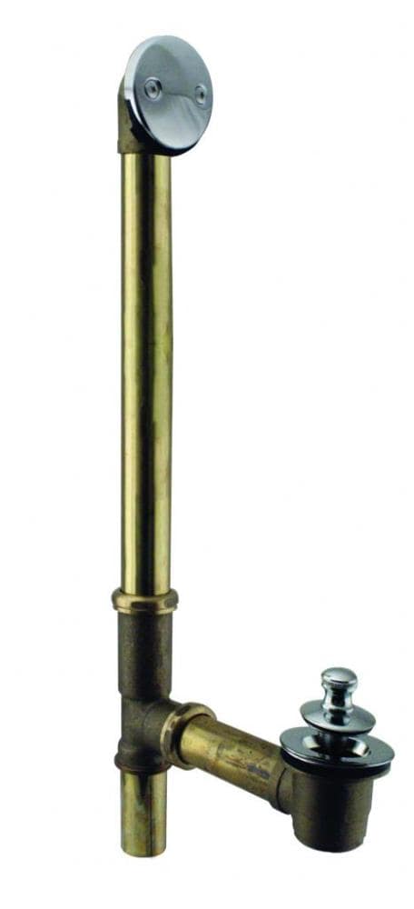 WESTBRASS D322-20G-26 Bath Waste and Overflow Twist and Close- 22" Make-up, 20 Ga. Tubing In Polished Chrome