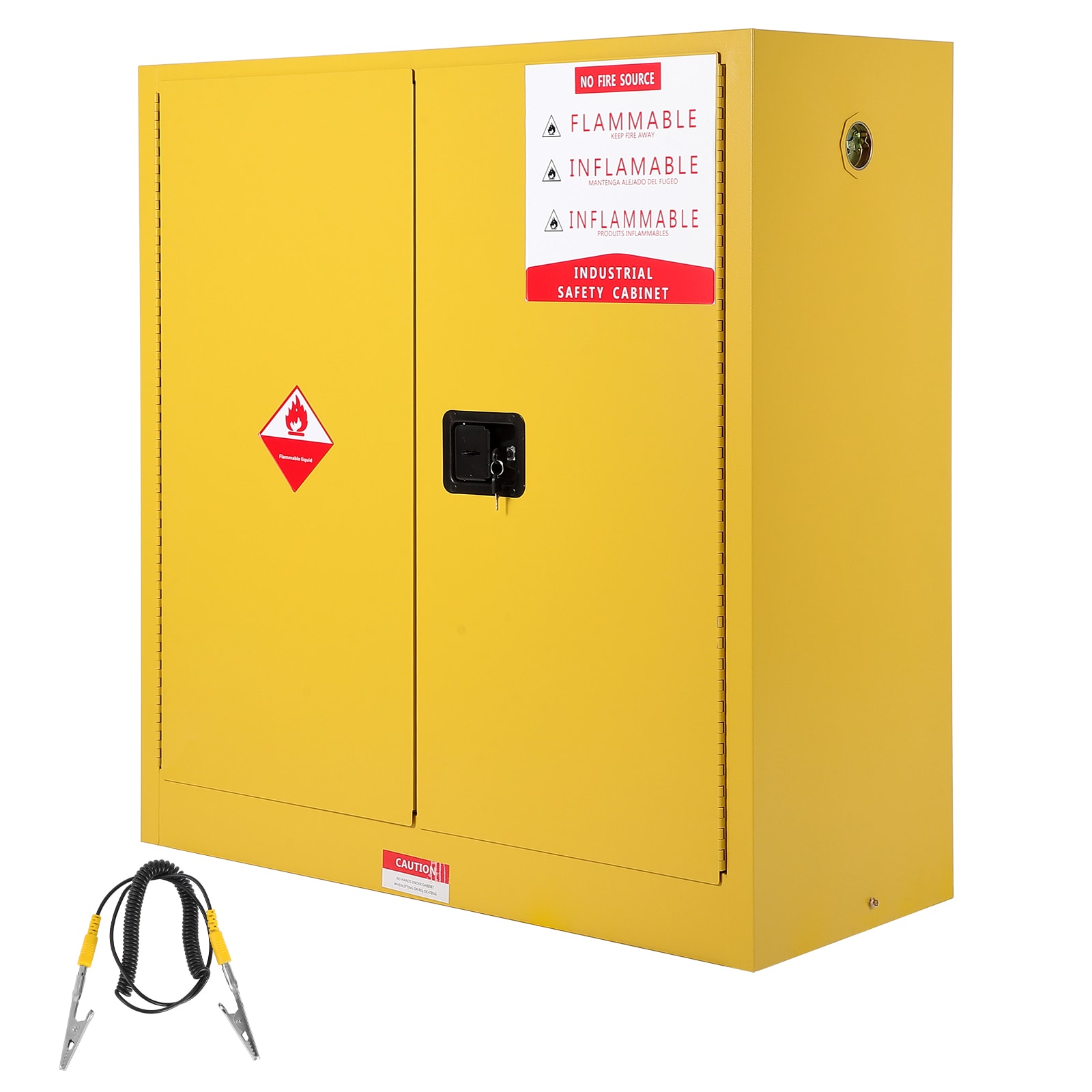 GarveeLife 45Gallon Flammable Storage Cabinet 18x43x65in for Hazardous Materials Fire Resistant Safety Cabinet for Flammable Liquids Cold Rolled Steel with Spill Containment Sump Ventilation Holes Ground