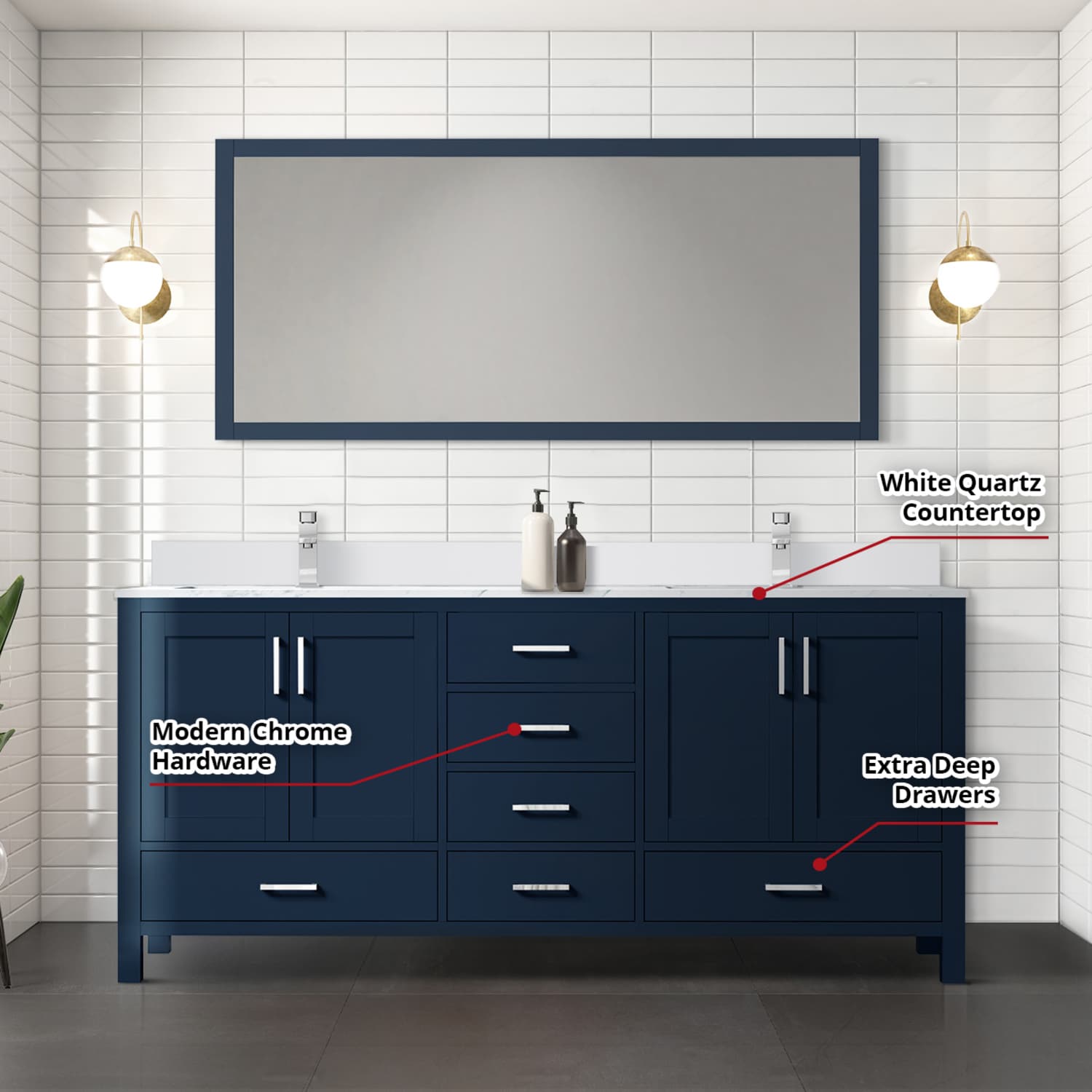 Lexora LJ342272DEWQM70F Bath-Vanity-Combo - View #6