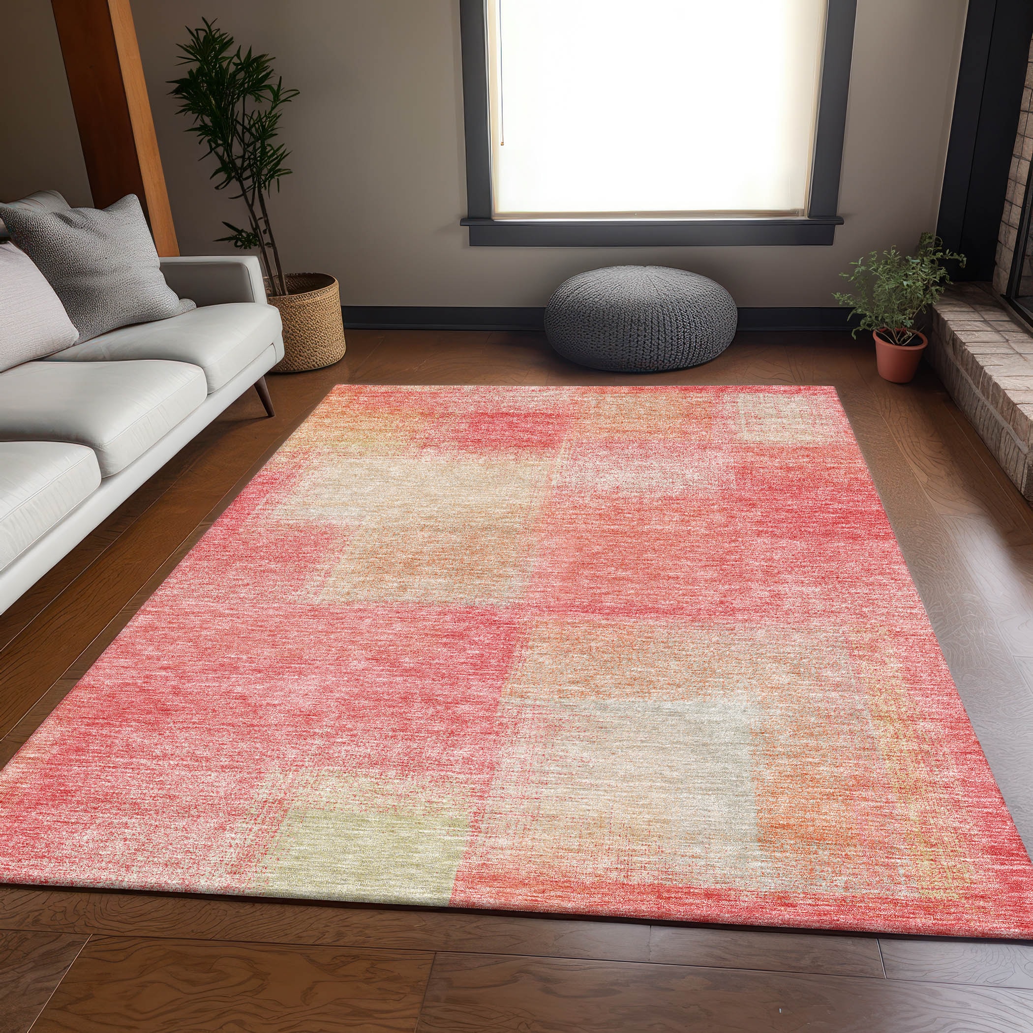 Addison Rugs ACN742BL5X8 Chantille ACN742BL 5 x 7 (ft) Polyester Blush Rectangular Indoor/Outdoor Geometric Machine washable Area rug
