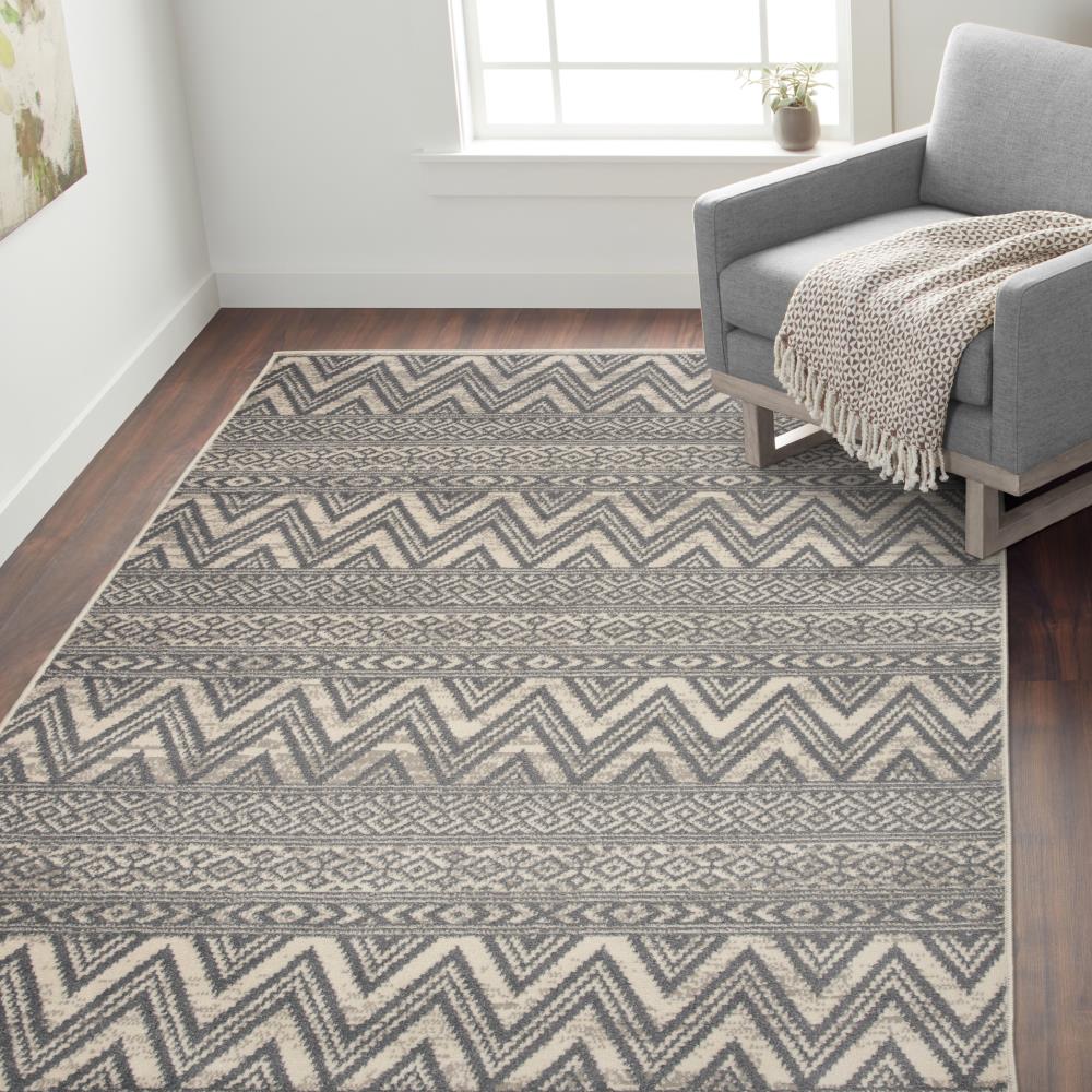 World Rug Gallery Harmony 8 X 10 Gray Indoor Trellis Vintage Area Rug ...