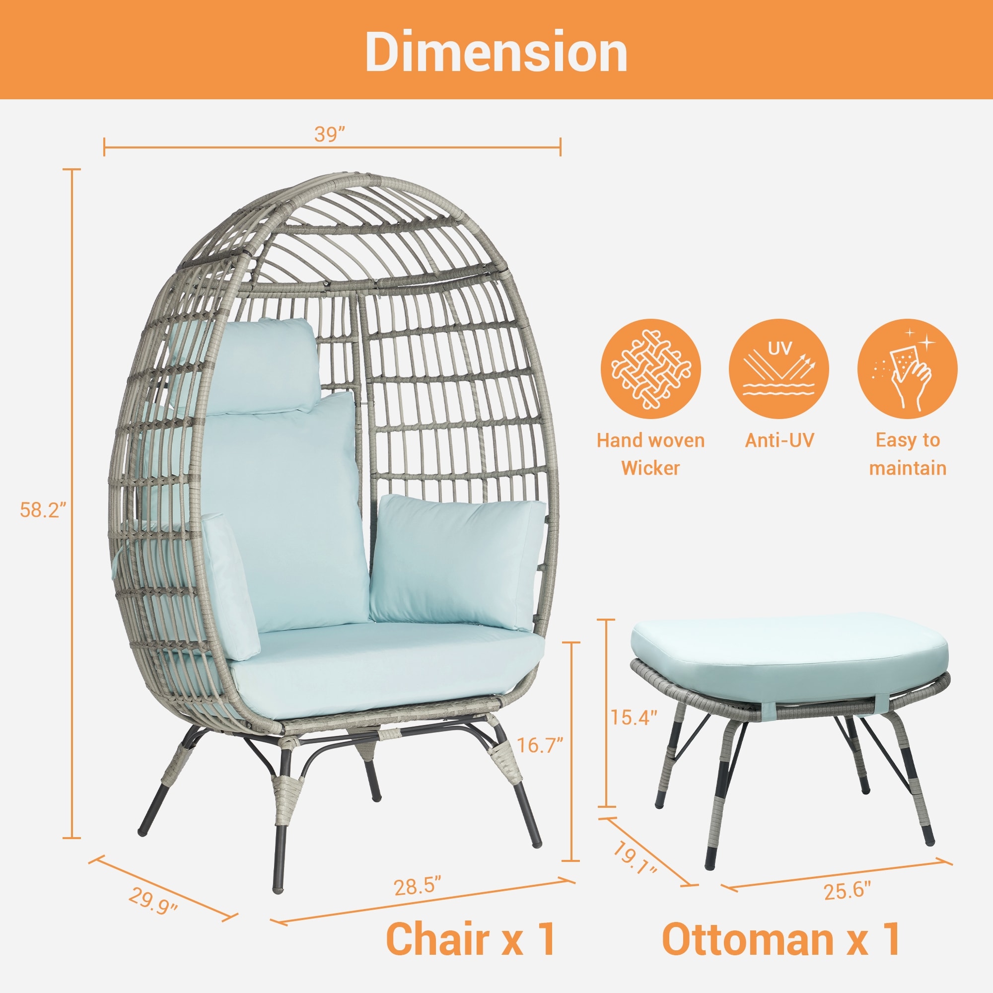 SANSTAR L-JDC64TF-AD Patio-Conversation-Sets - View #2