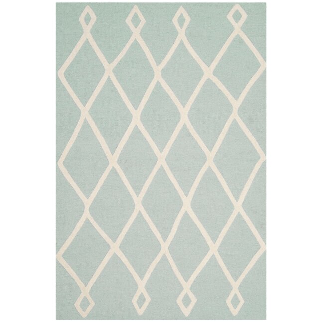 Safavieh Safavieh Kids Moroccan 5 x 7 Mint/Ivory Indoor Trellis Kids Handcrafted Area Rug Safavieh Safavieh Kids Moroccan 5 x 7 Mint/Ivory Indoor Trellis Kids Handcrafted Area Rug
