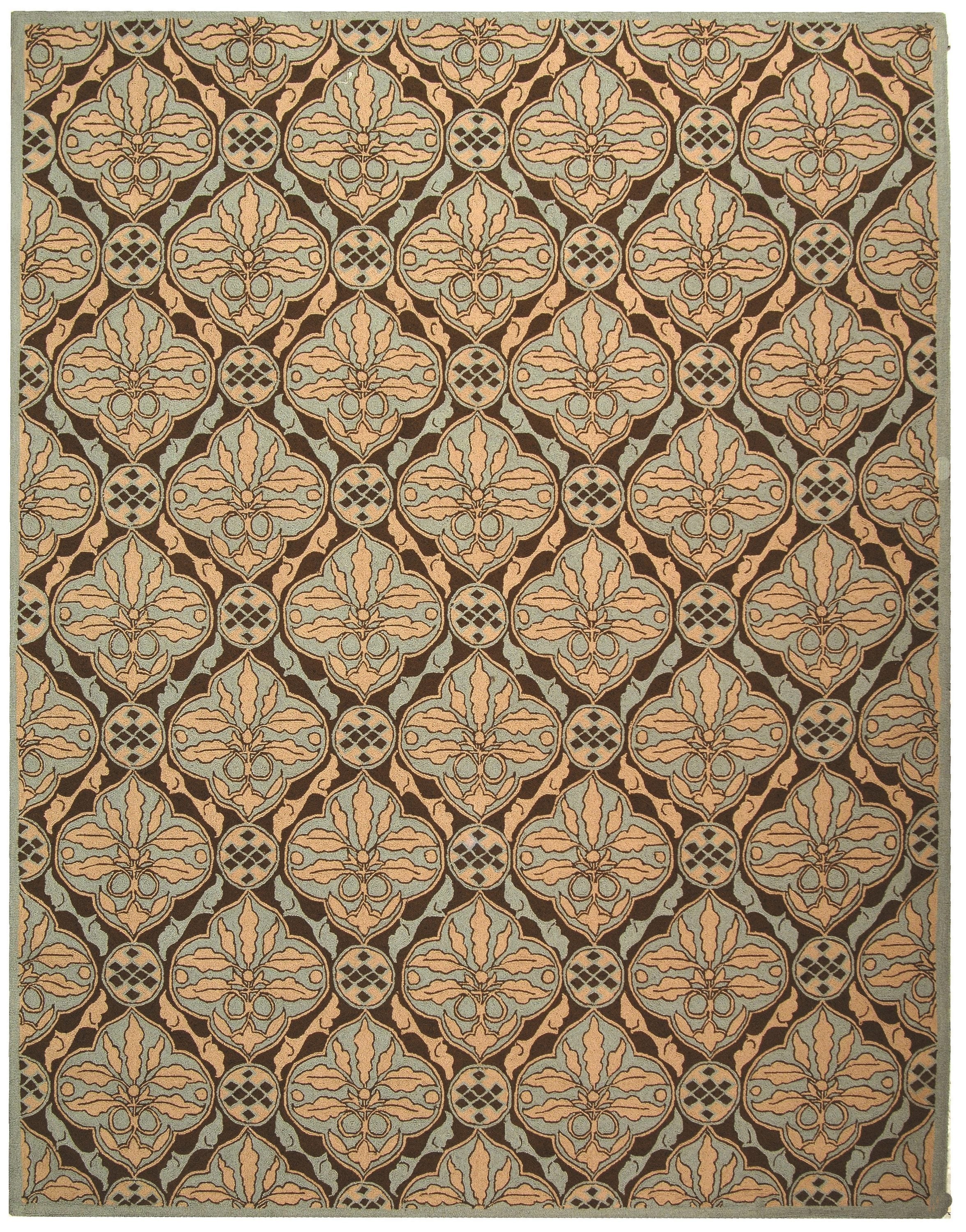 Safavieh HK715A-5 Chelsea Mori 5 x 8 (ft) Hooked Wool Brown/Blue Rectangular Indoor Floral/Botanical Area rug