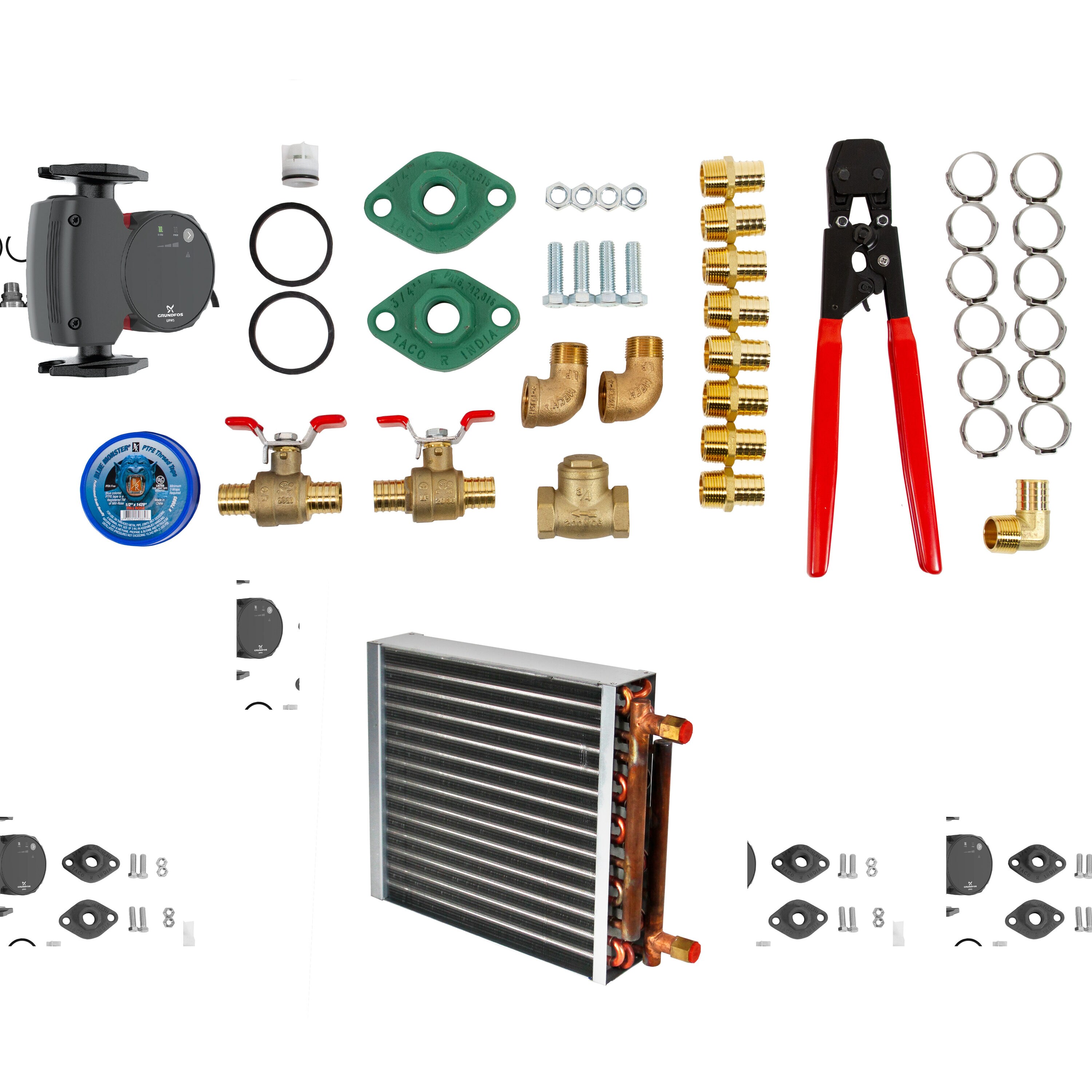 WoodMaster 2500754 Commercial/Residential WM CFBASIC INSTALL KT CRIMP 125K Water-to-air Heat Exchanger Coil (Max)