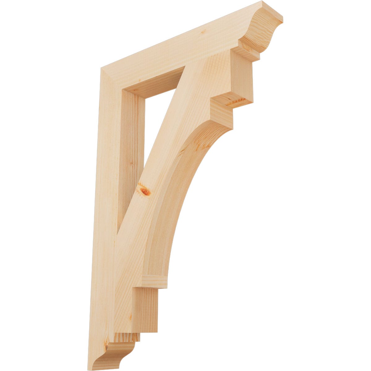 Ekena Millwork BKT04X24X36MRC01SDF Merced traditional smooth 3-1/2-in x 24-in x 36-in Douglas fir Brown Wood Standard bracket