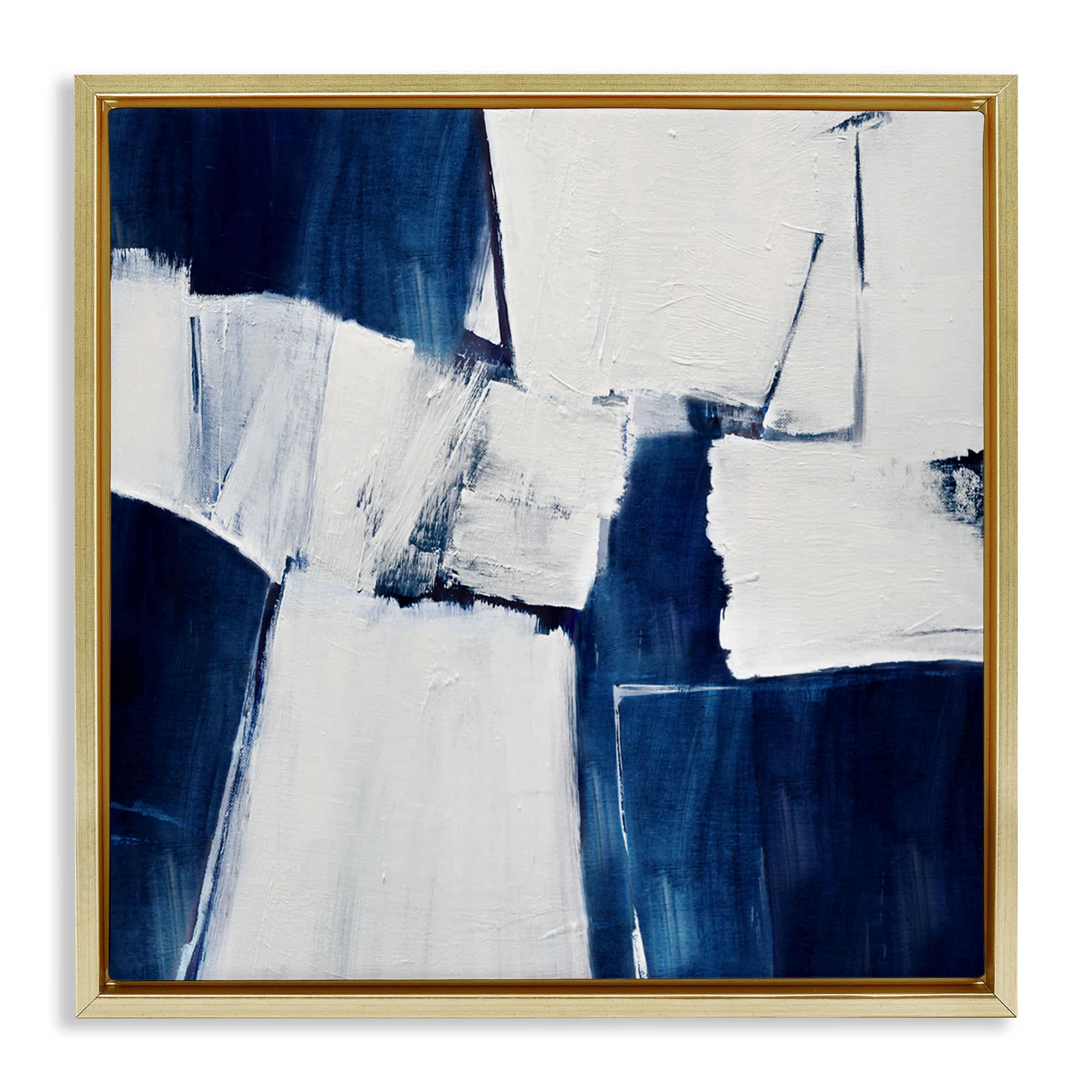 Stupell Industries BV-327-FFG-24X24 Blue Toned Brushed Abstract Floating Frame Design by Judith Shapiro