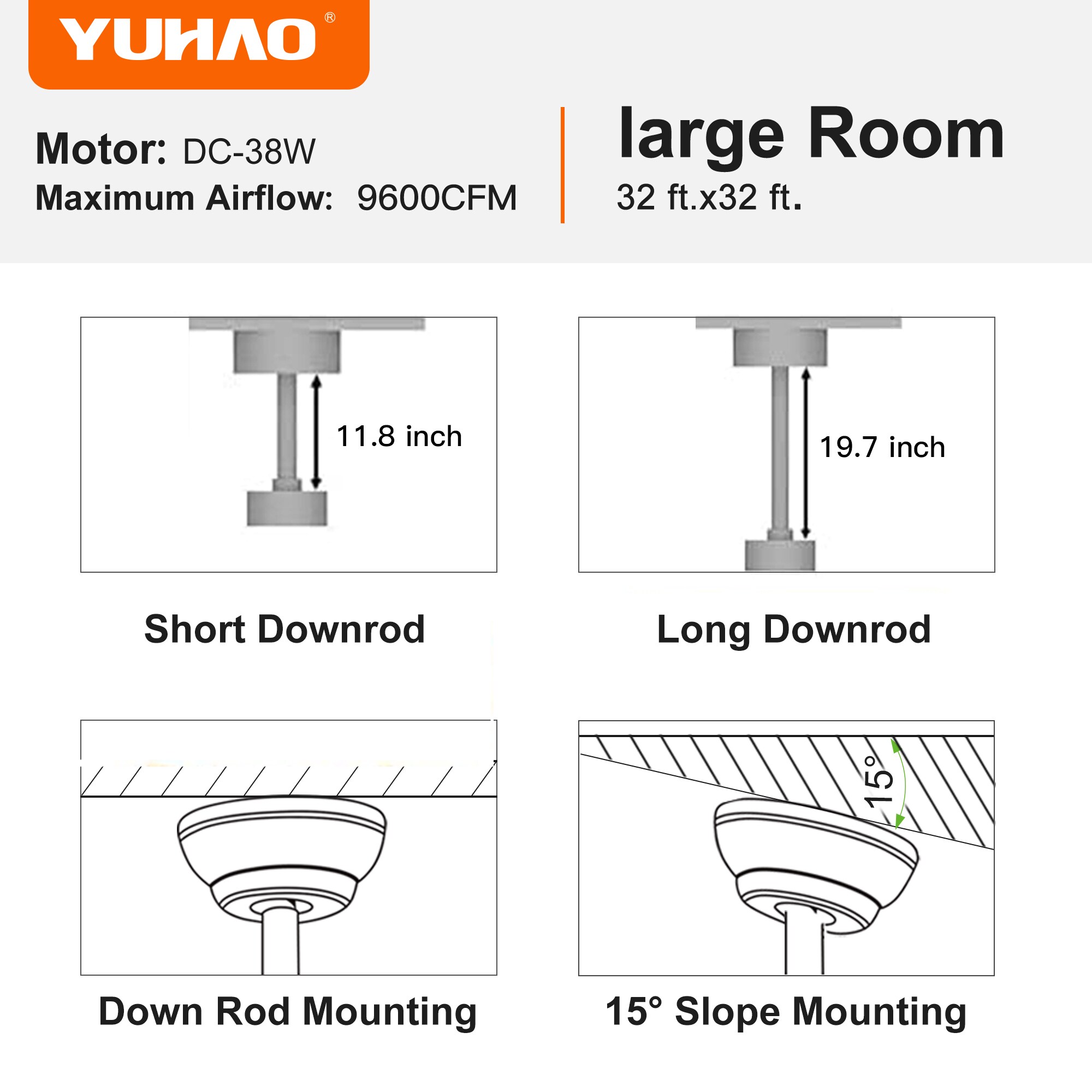 WELLFOR SYMBE-39944 Ceiling-Fans - View #6
