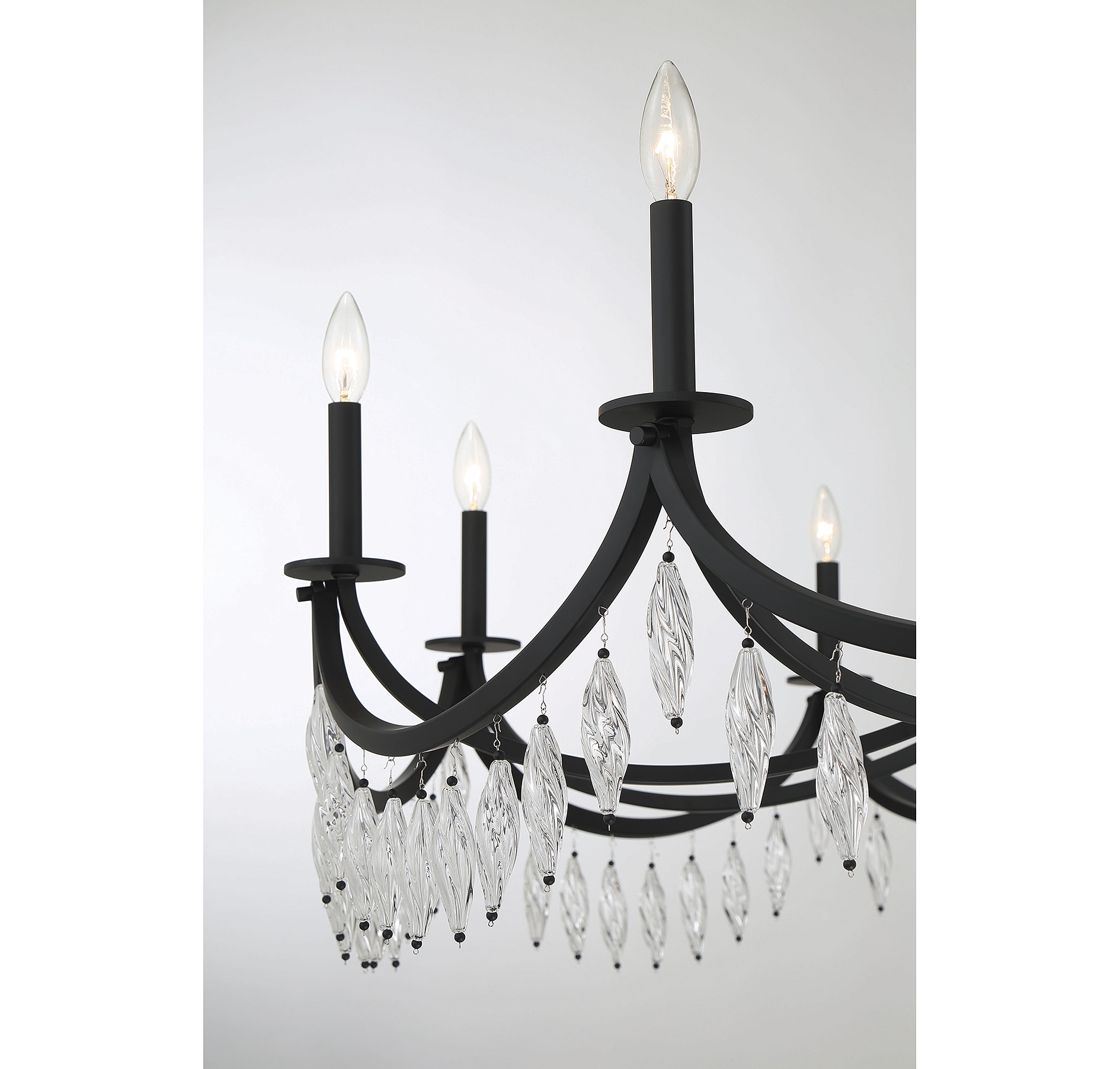Kameron Matte Black 10-Light Crystal Chandelier