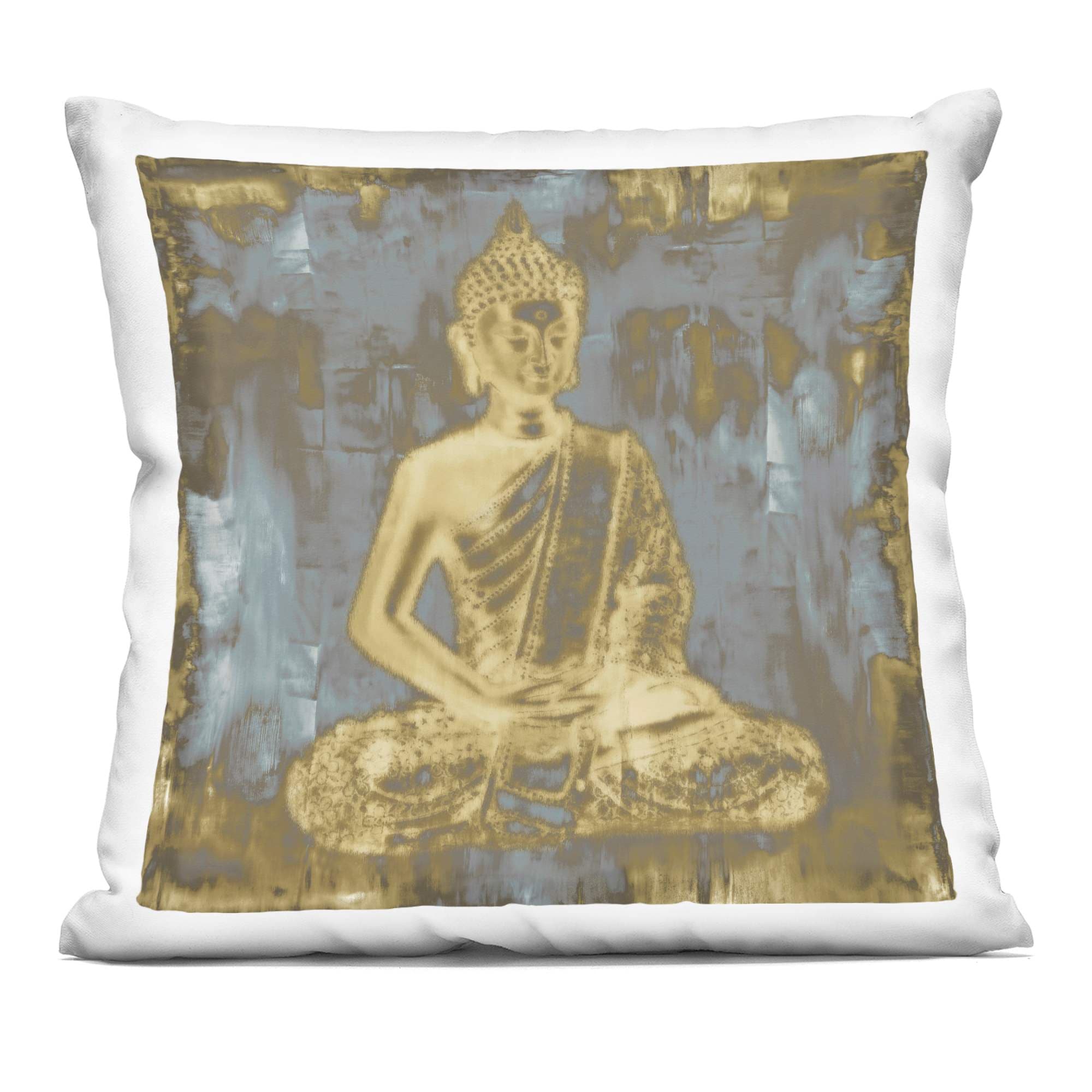 Stupell Industries PLP-036-SQW-18X18 Muted Earthy Buddha Abstract Decorative Printed Pillow Design by Tom Bray