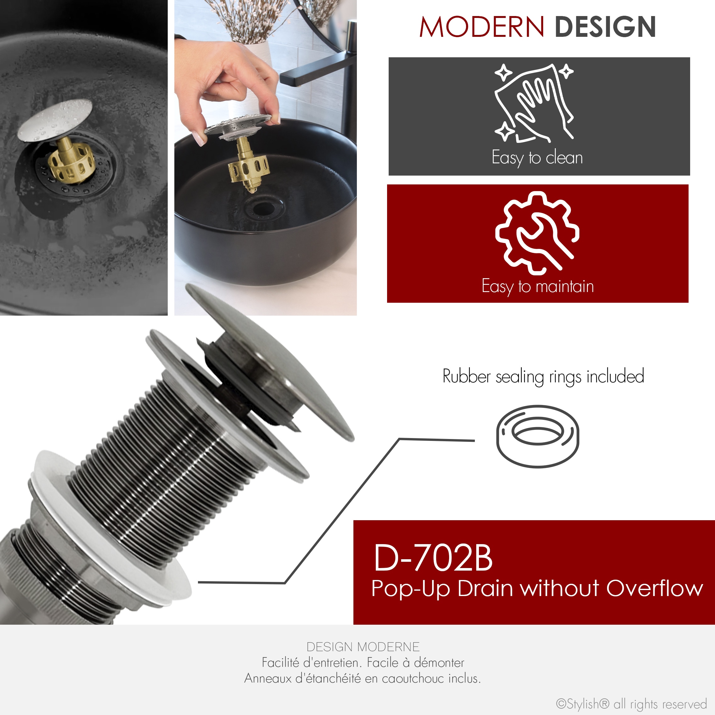 Stylish D-702B Popup-Drains-Accessories - View #7