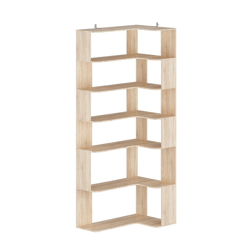  V-KF260087-01 Bookshelf Wood Bookcase Free Standing Room Dividers Display Storage