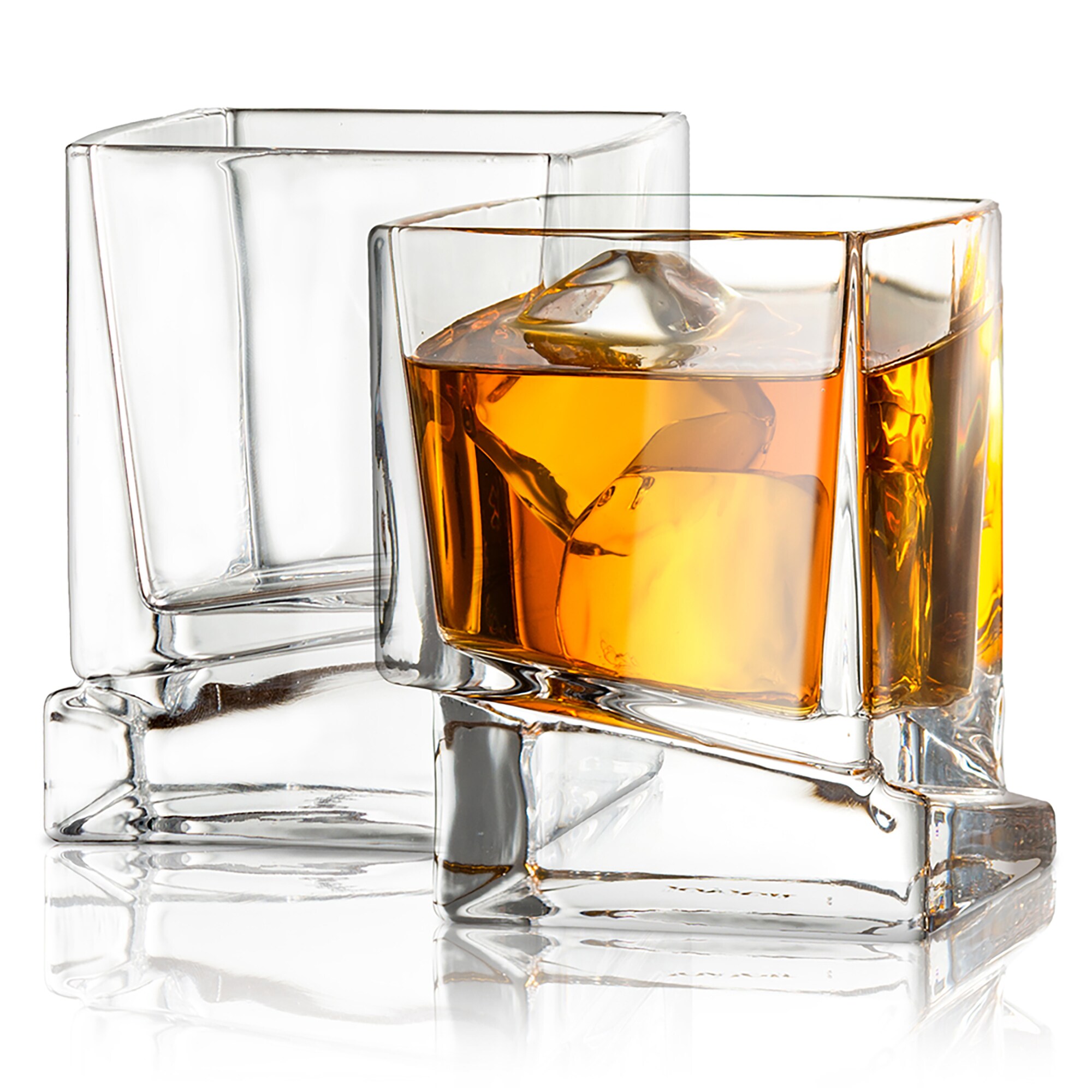 JoyJolt Carre 10-fl oz Glass Clear Cup Set of: 4 in the Drinkware  department at