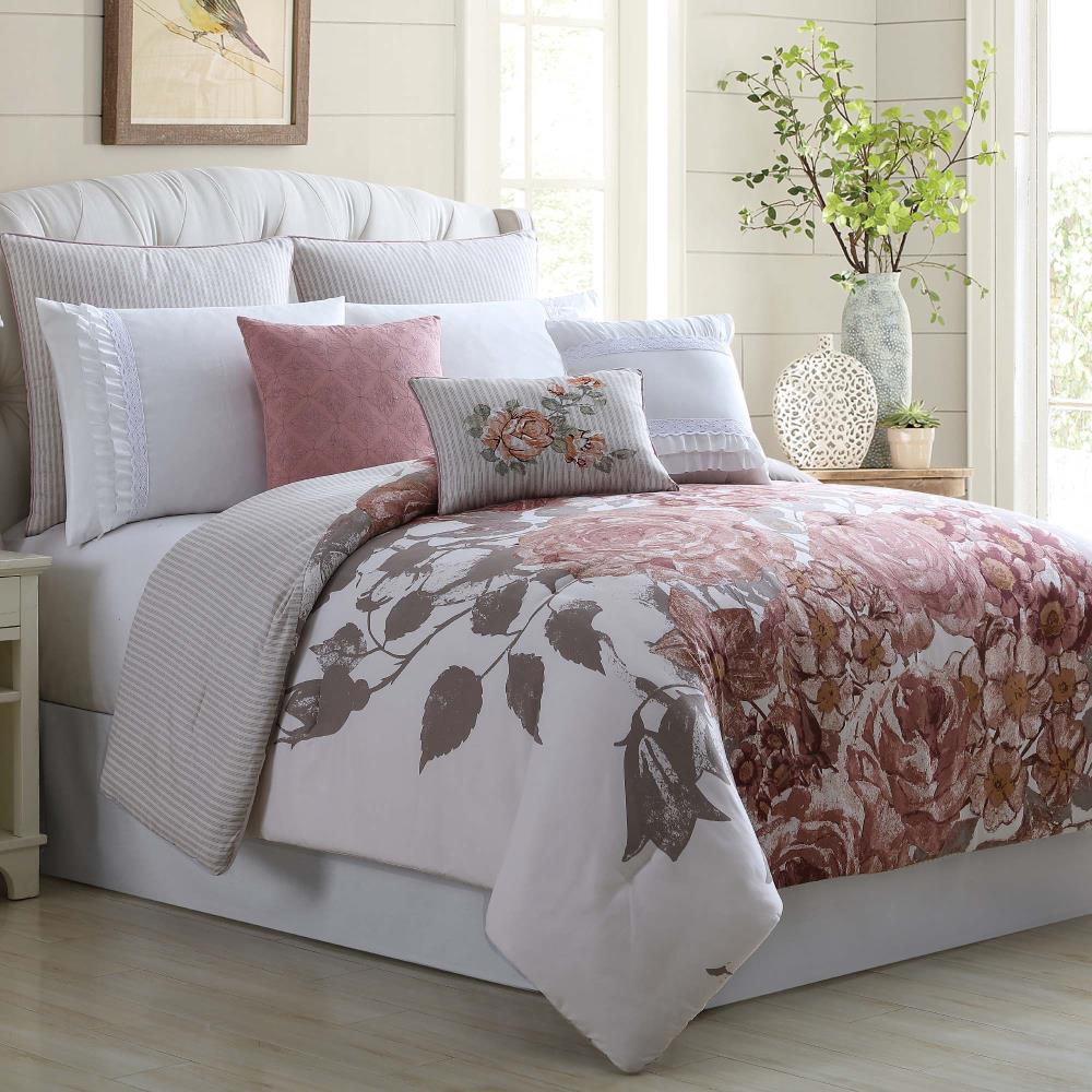 Hastings Home 811055CBS 3 Piece Floral Comforter Set - K